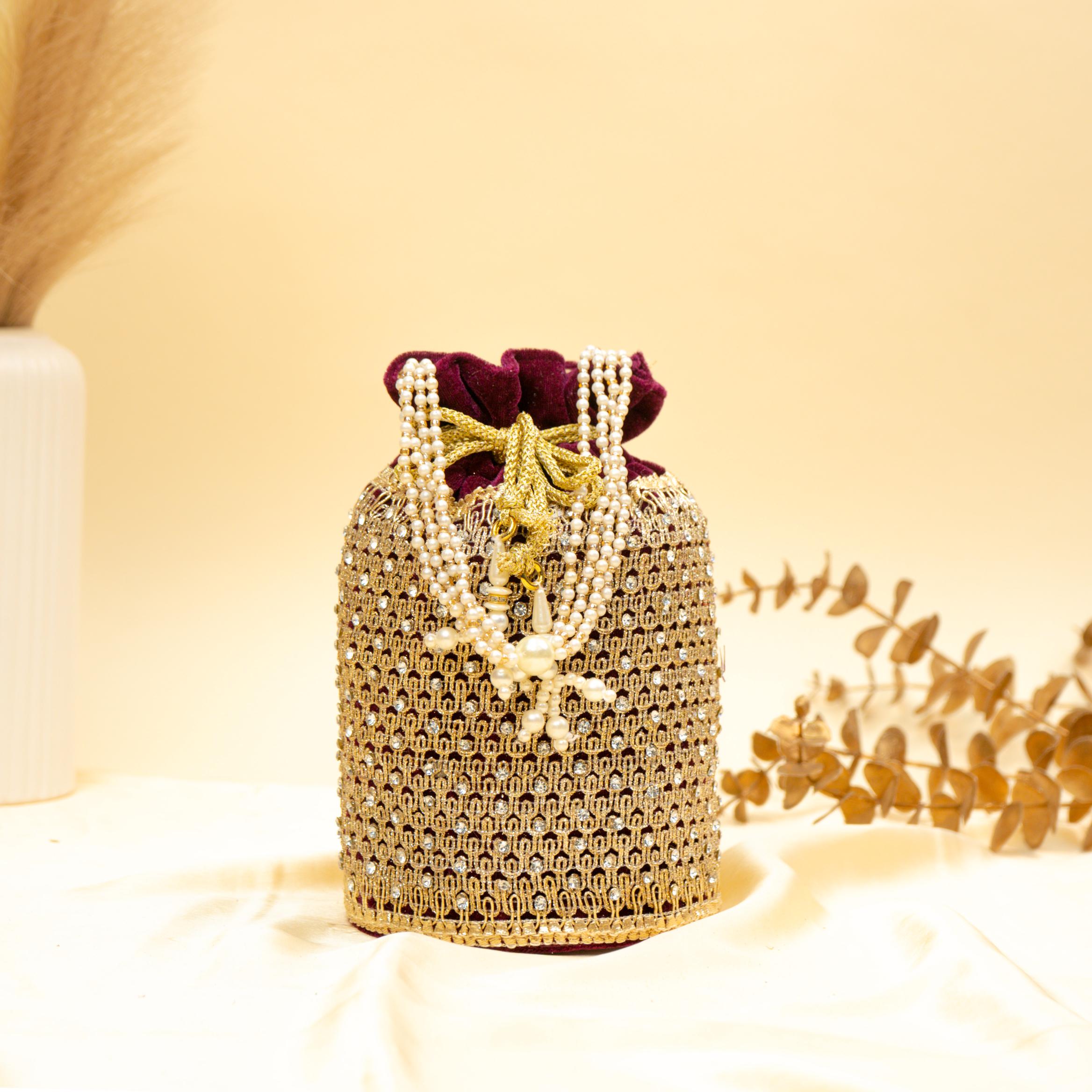 Regal Stone & Bead Potli