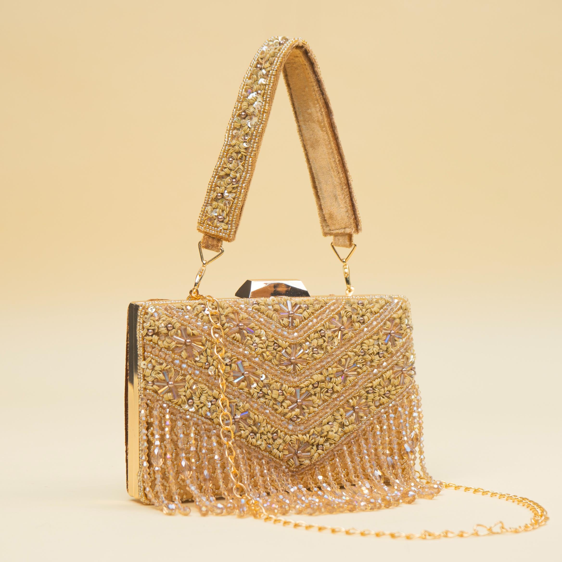 Timeless Pearl Gold Clutch