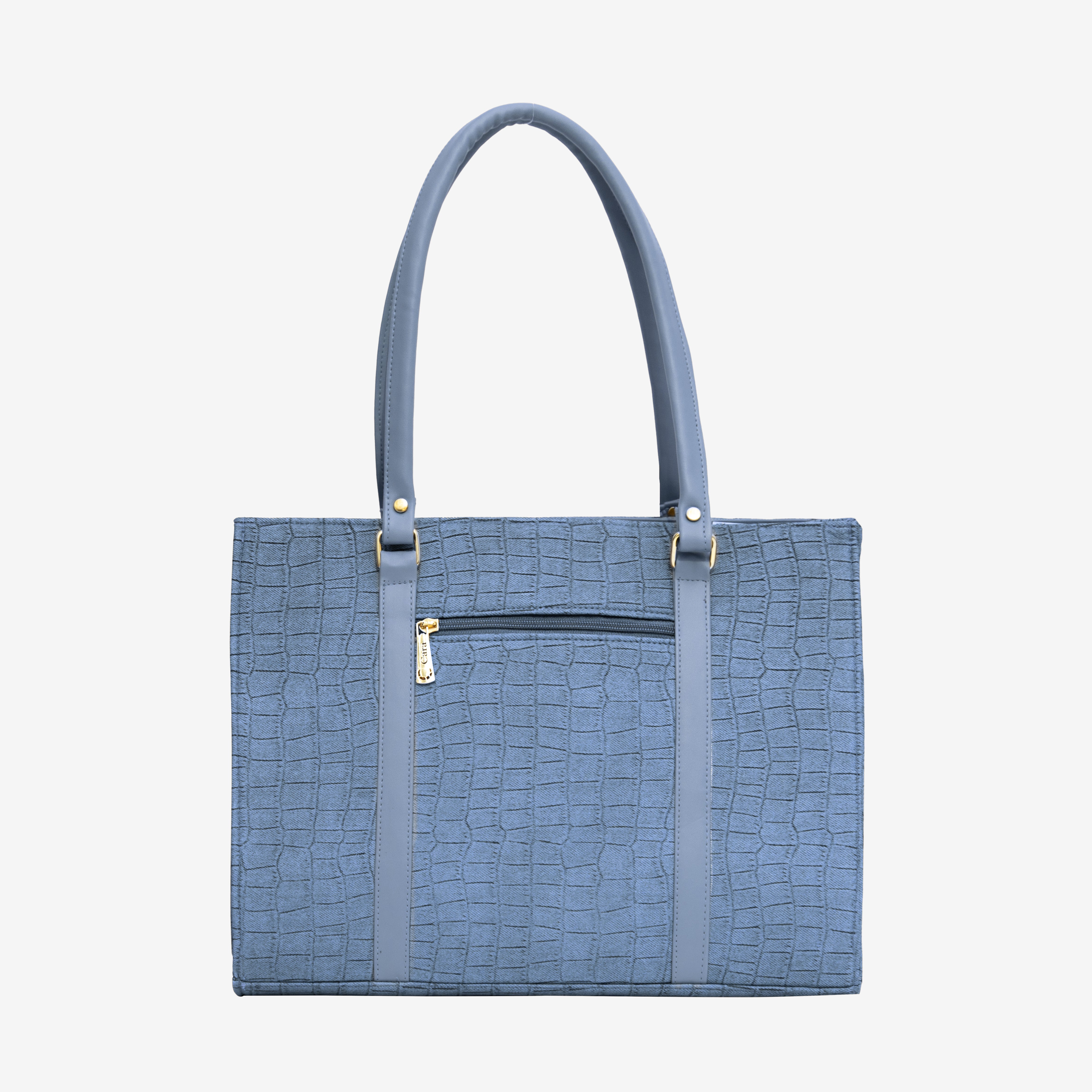 Blue Croc Textured Shoulder Bag | Cara