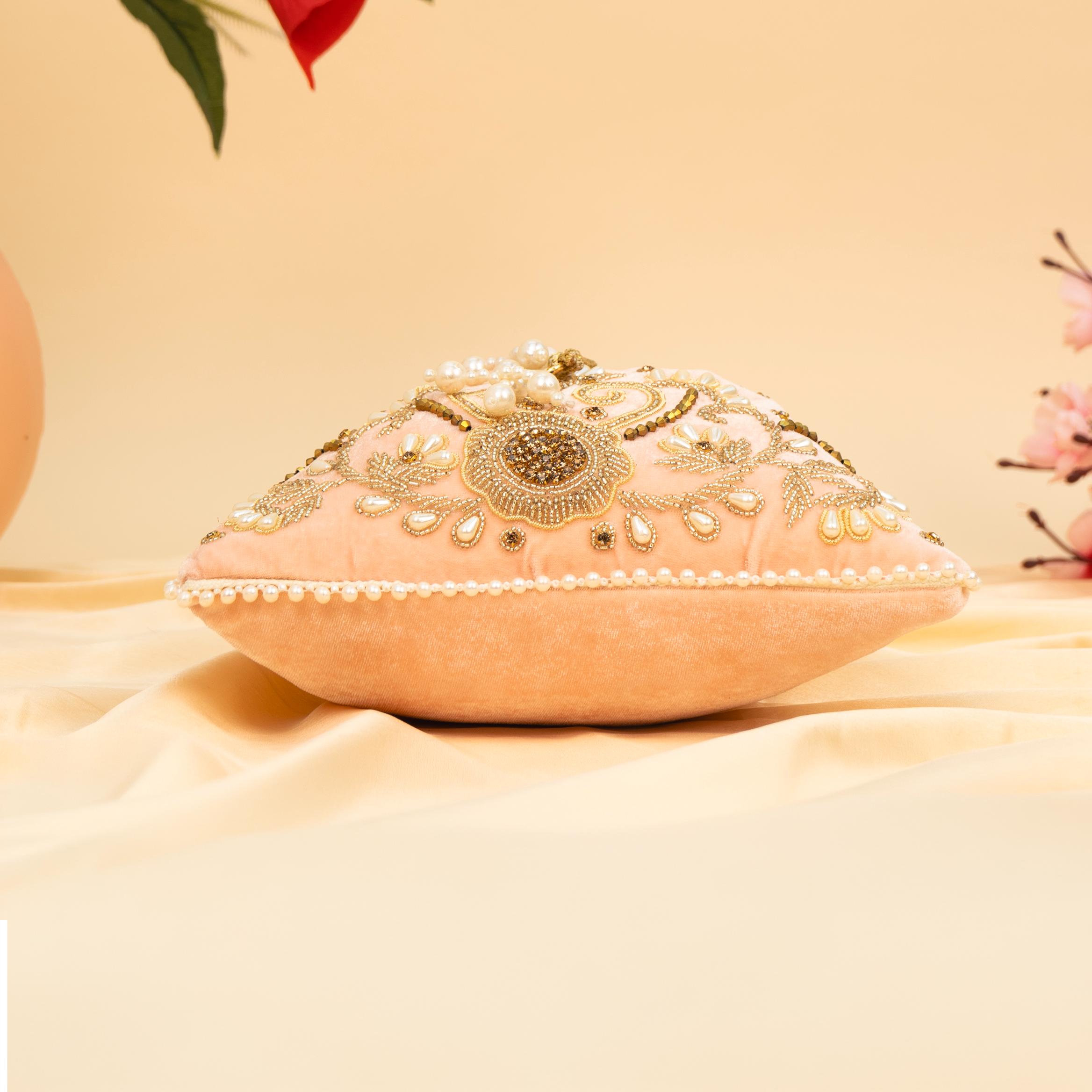 Vibrant Floral Zardosi Potli