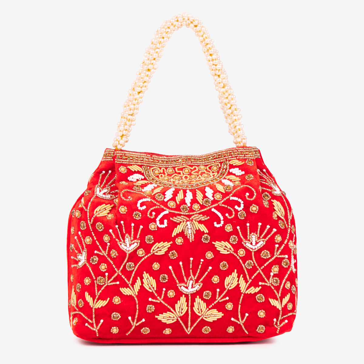 Bridal Pearlstone Velvet Potli