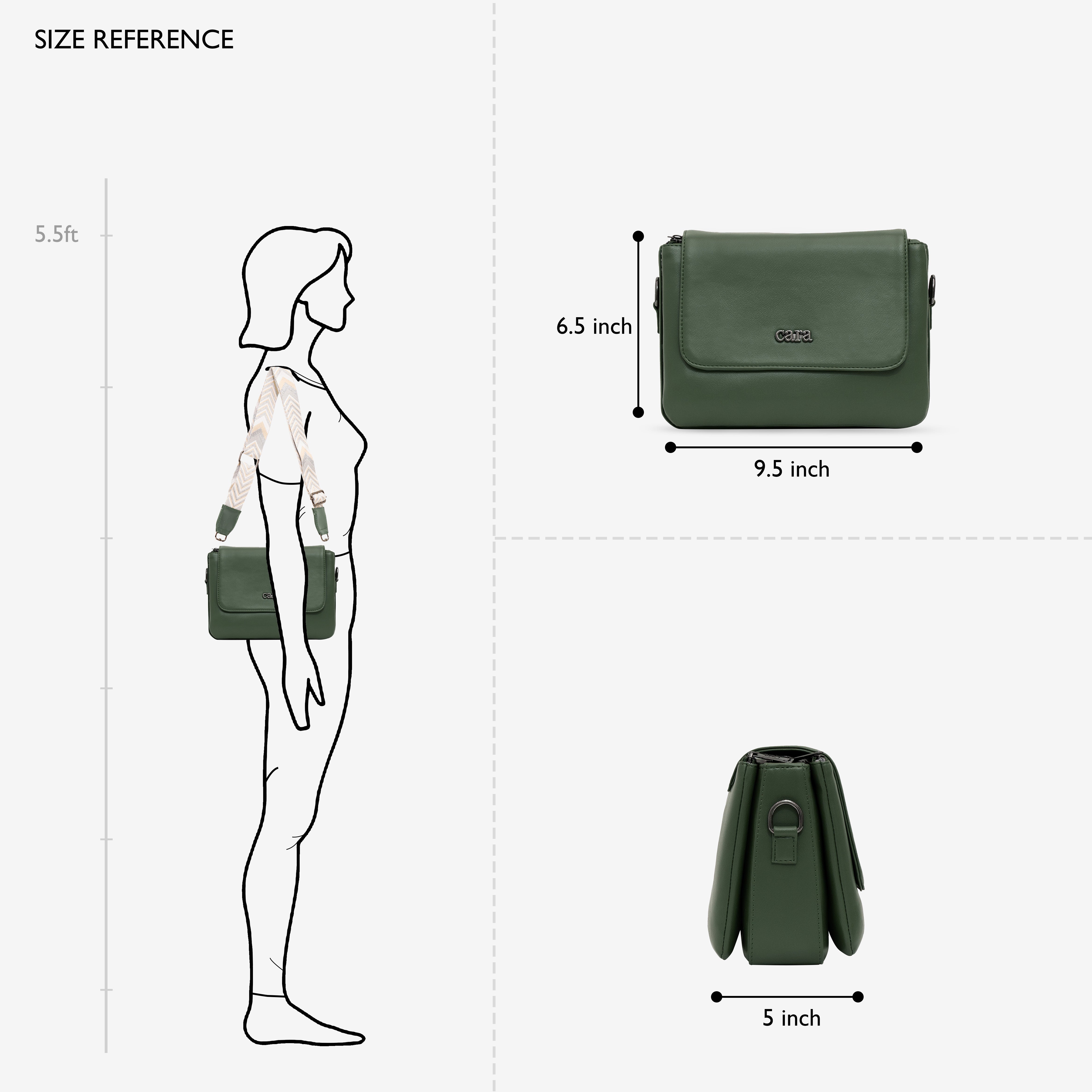 green Casual Catcher slingbag | cara