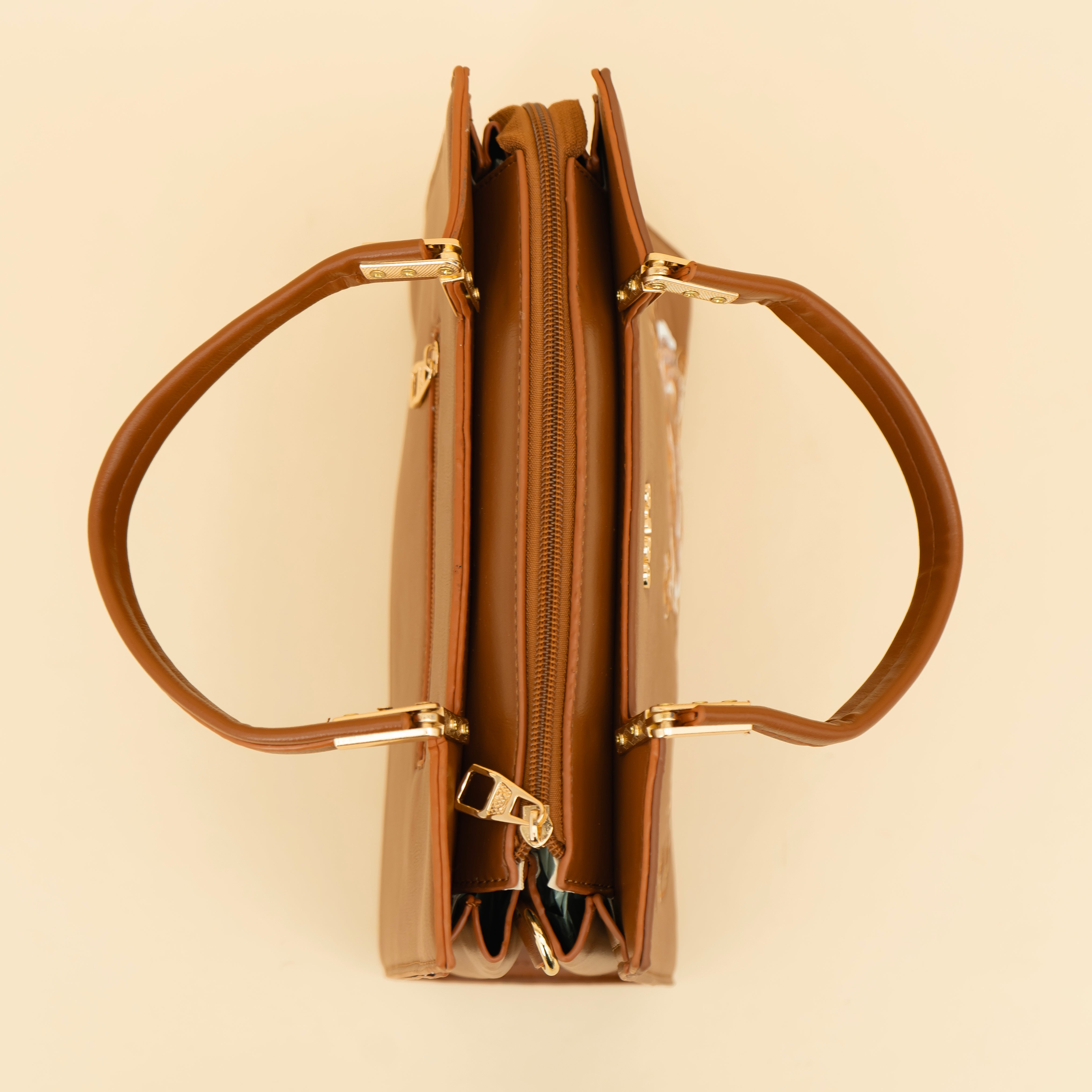 Flawless floral printed brown Handbag | cara