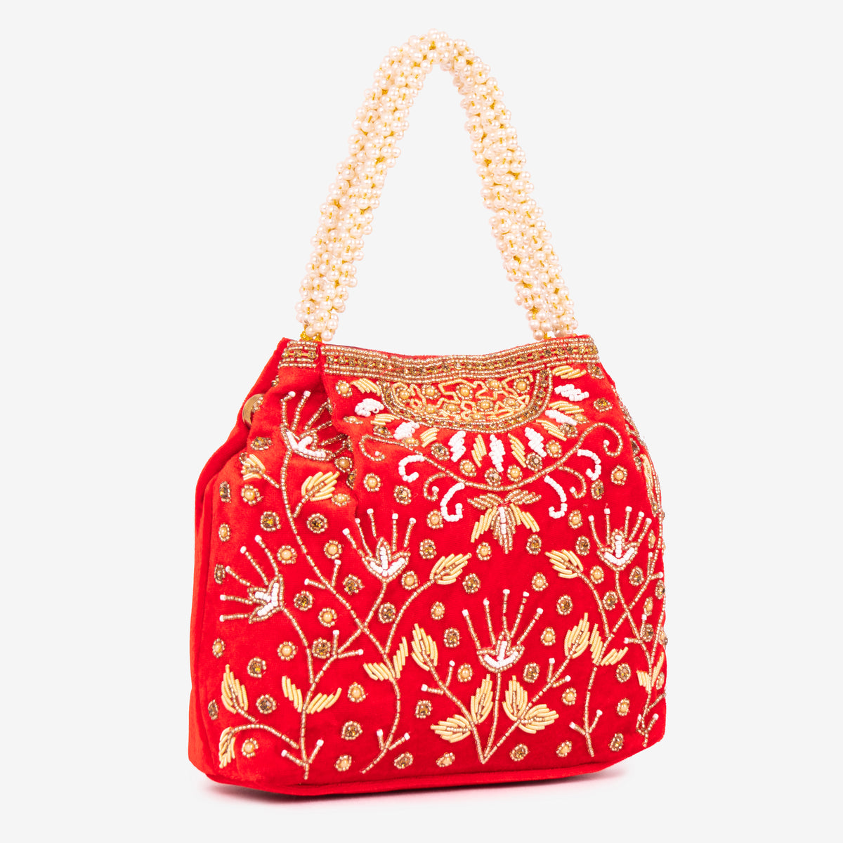 Bridal Pearlstone Velvet Potli