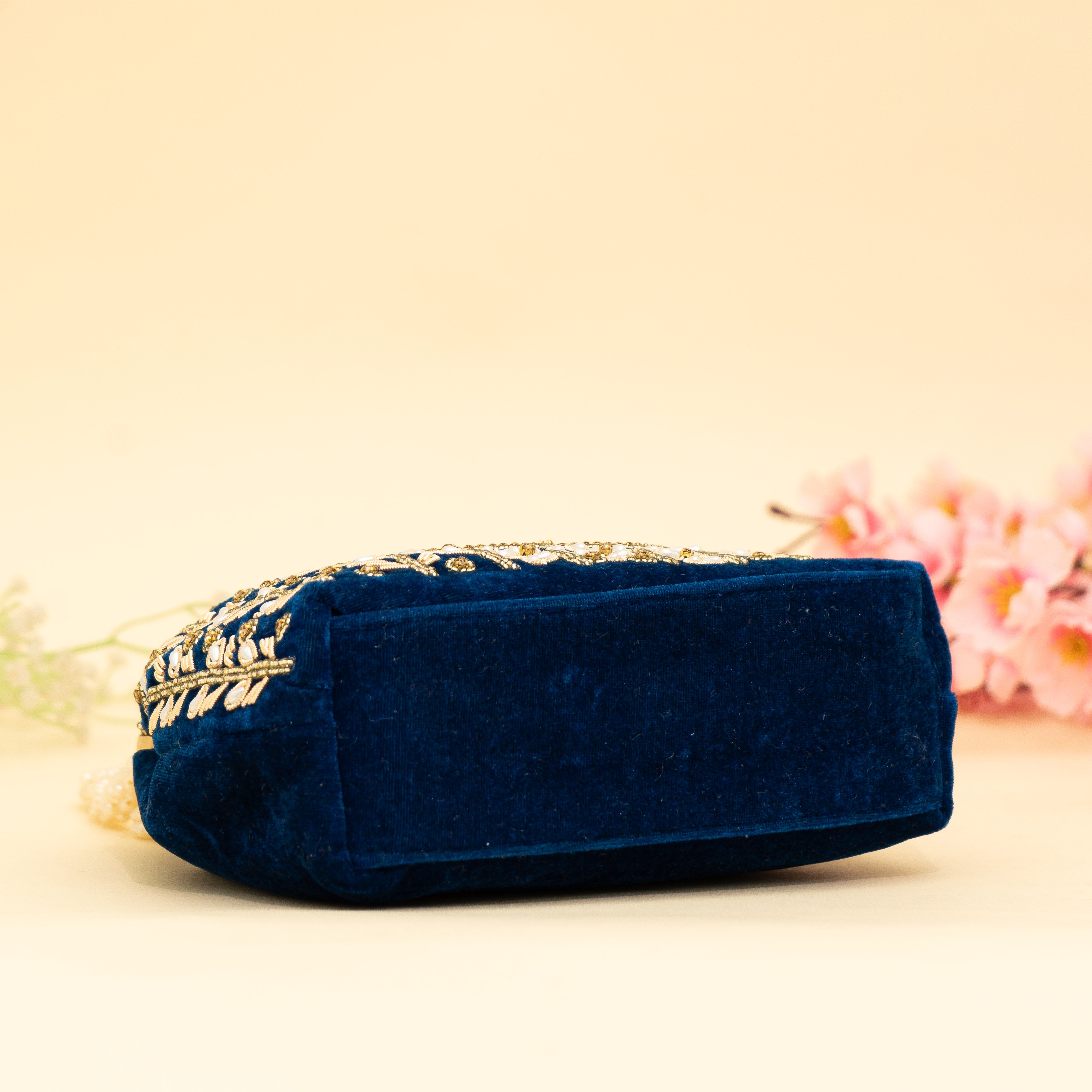 Team Blue Lustrous Pearl Embellish Potli
