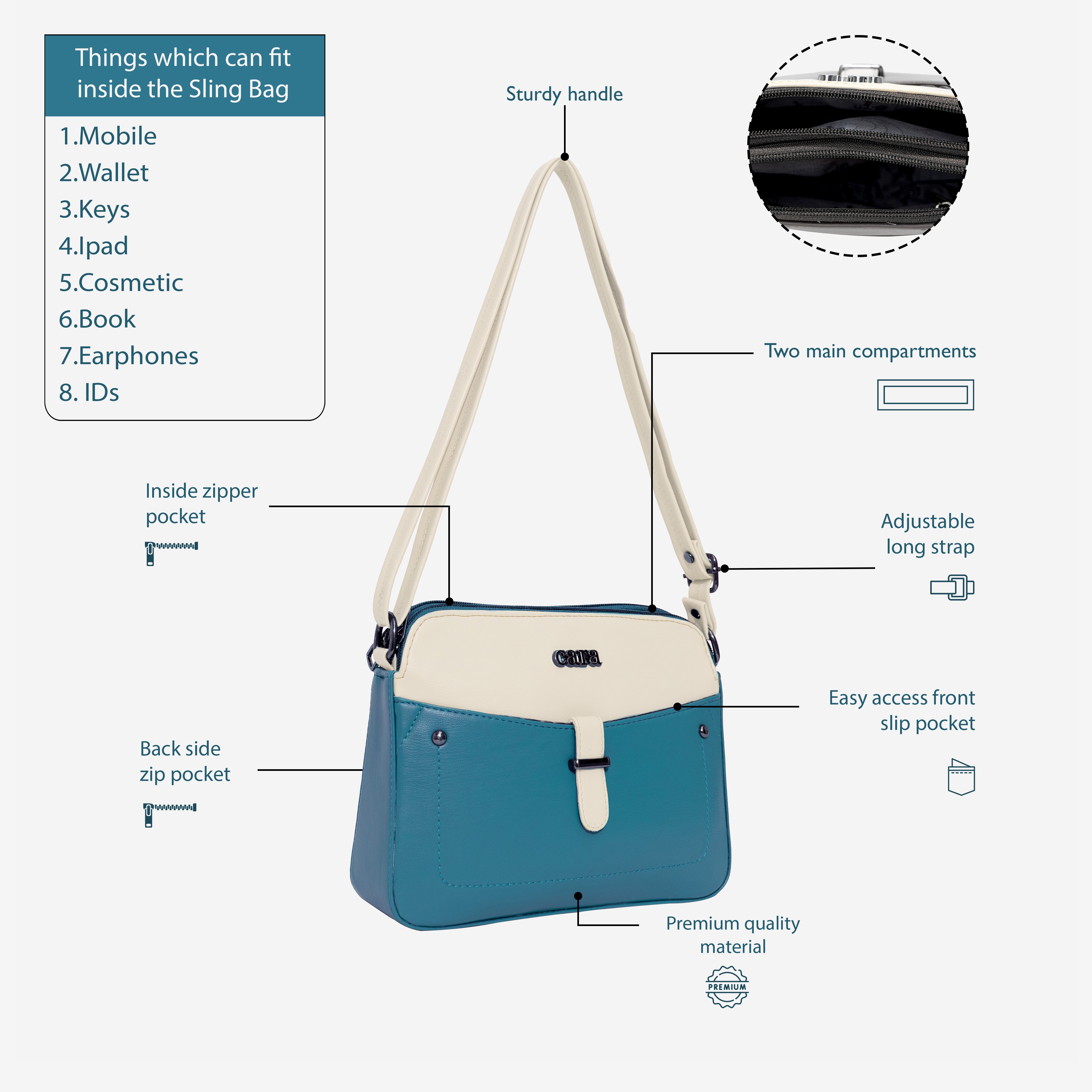 Blue Chic Crossbody Charm | Cara