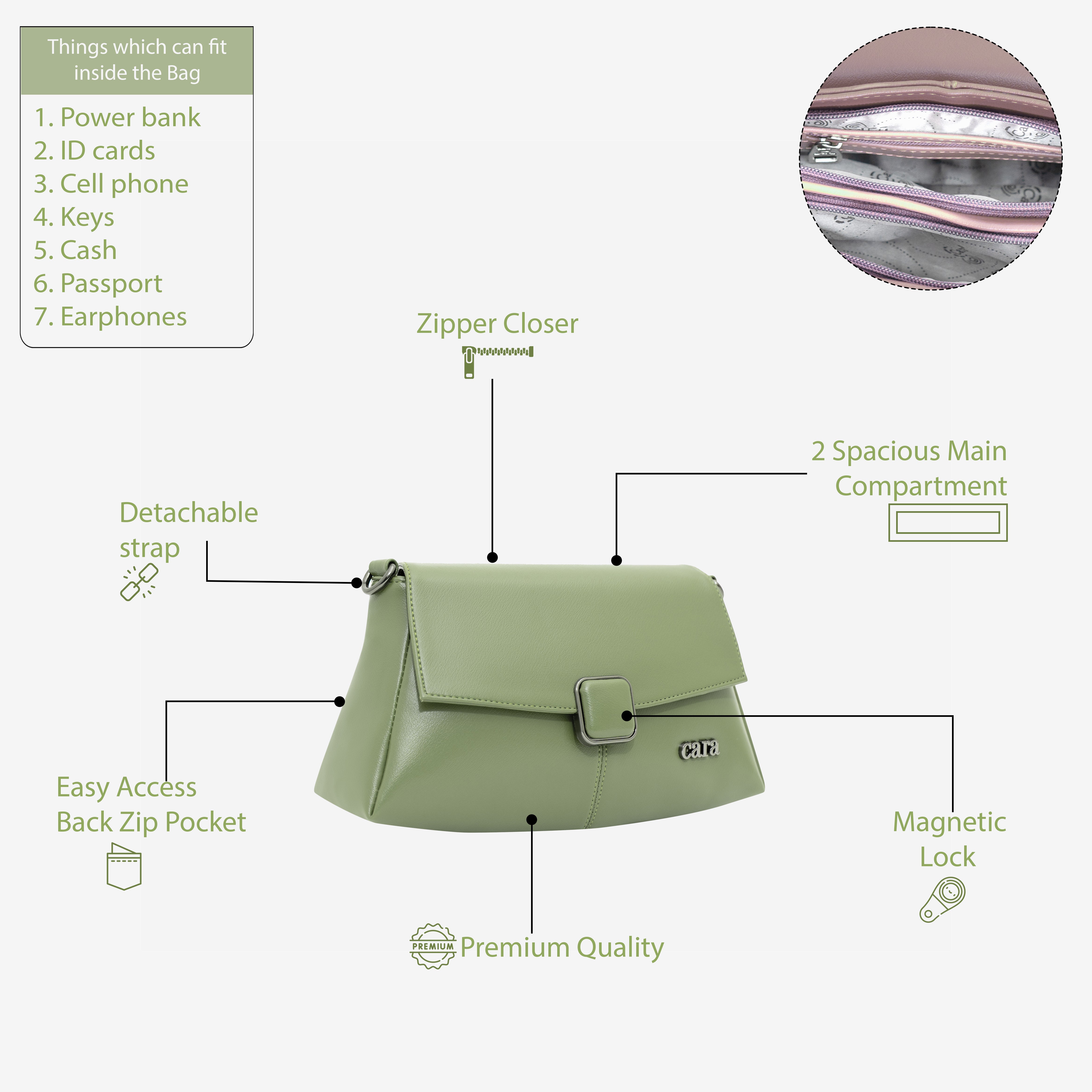 Olive Modish carry sling bag | CARA