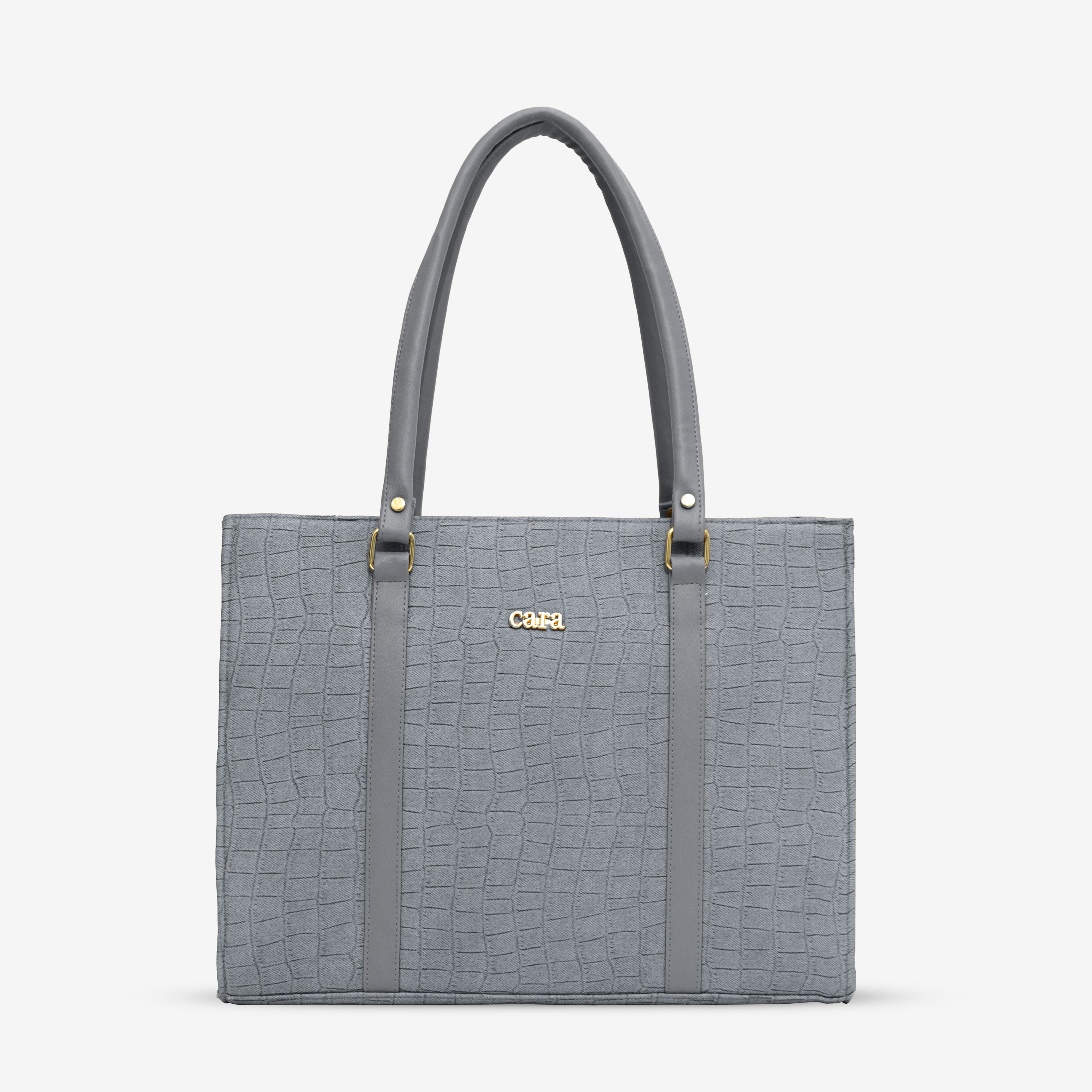 Grey Croc Textured Shoulder Bag | Cara