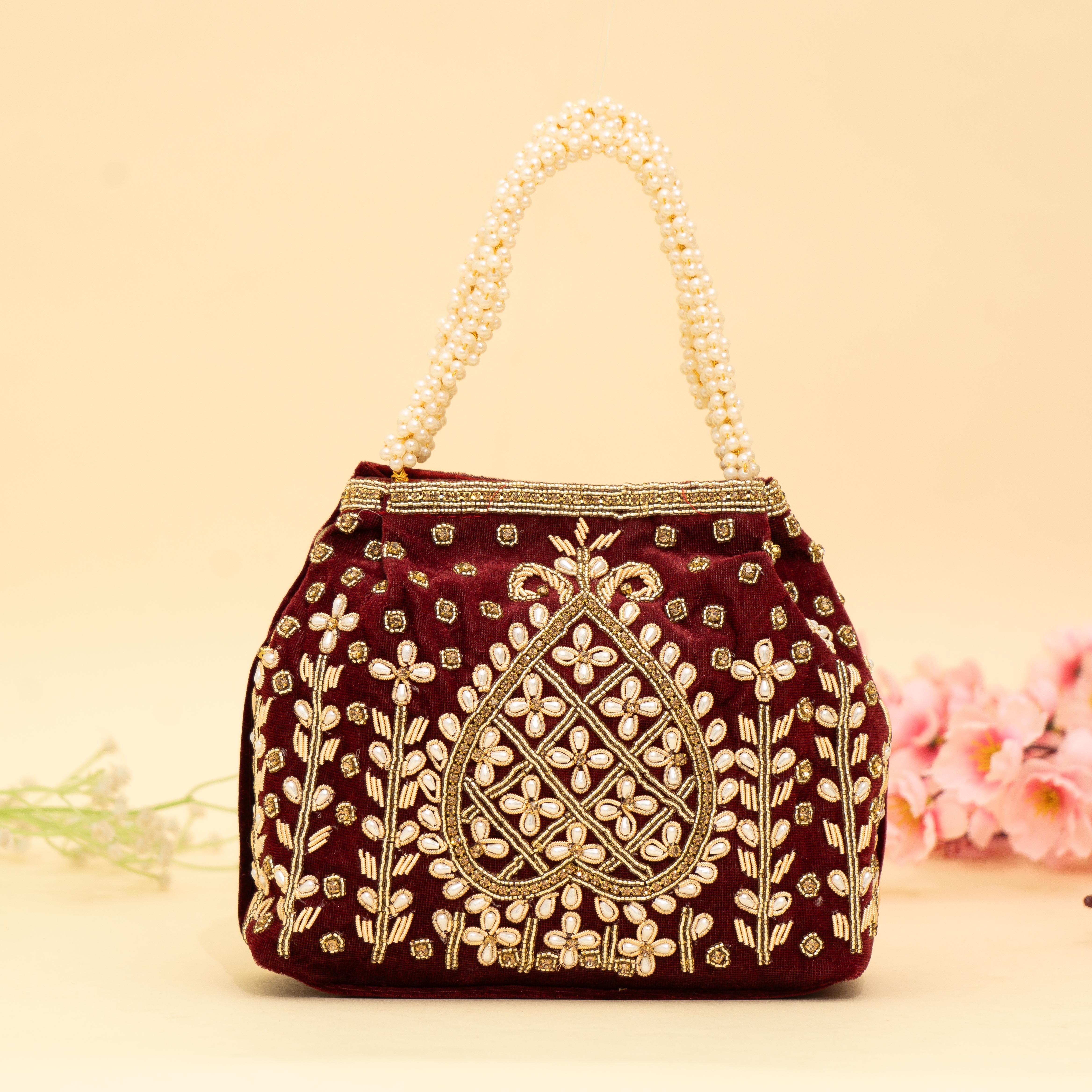 Lustrous Pearl Embellish Potli