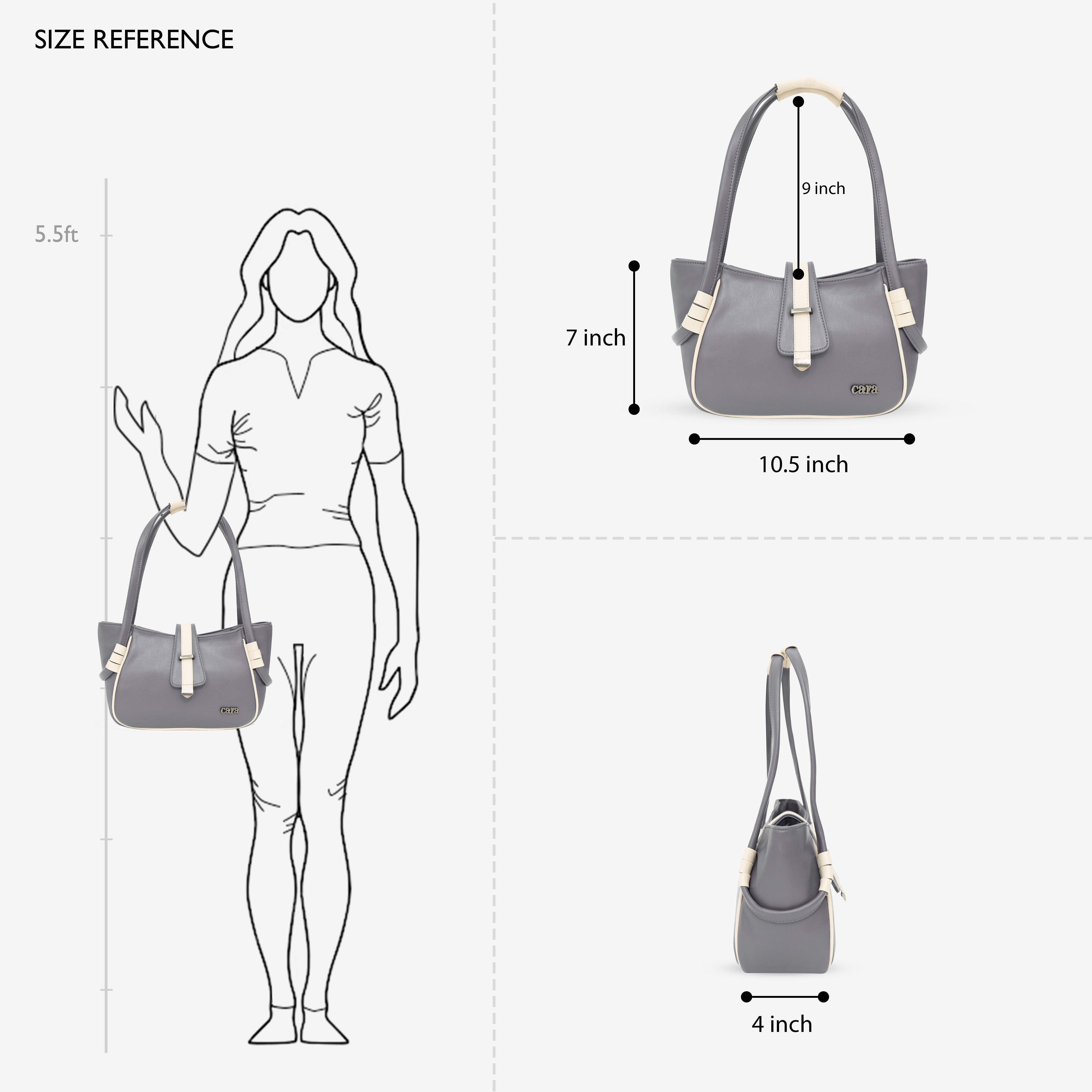 Grey Boldly Dynamic handbag | cara