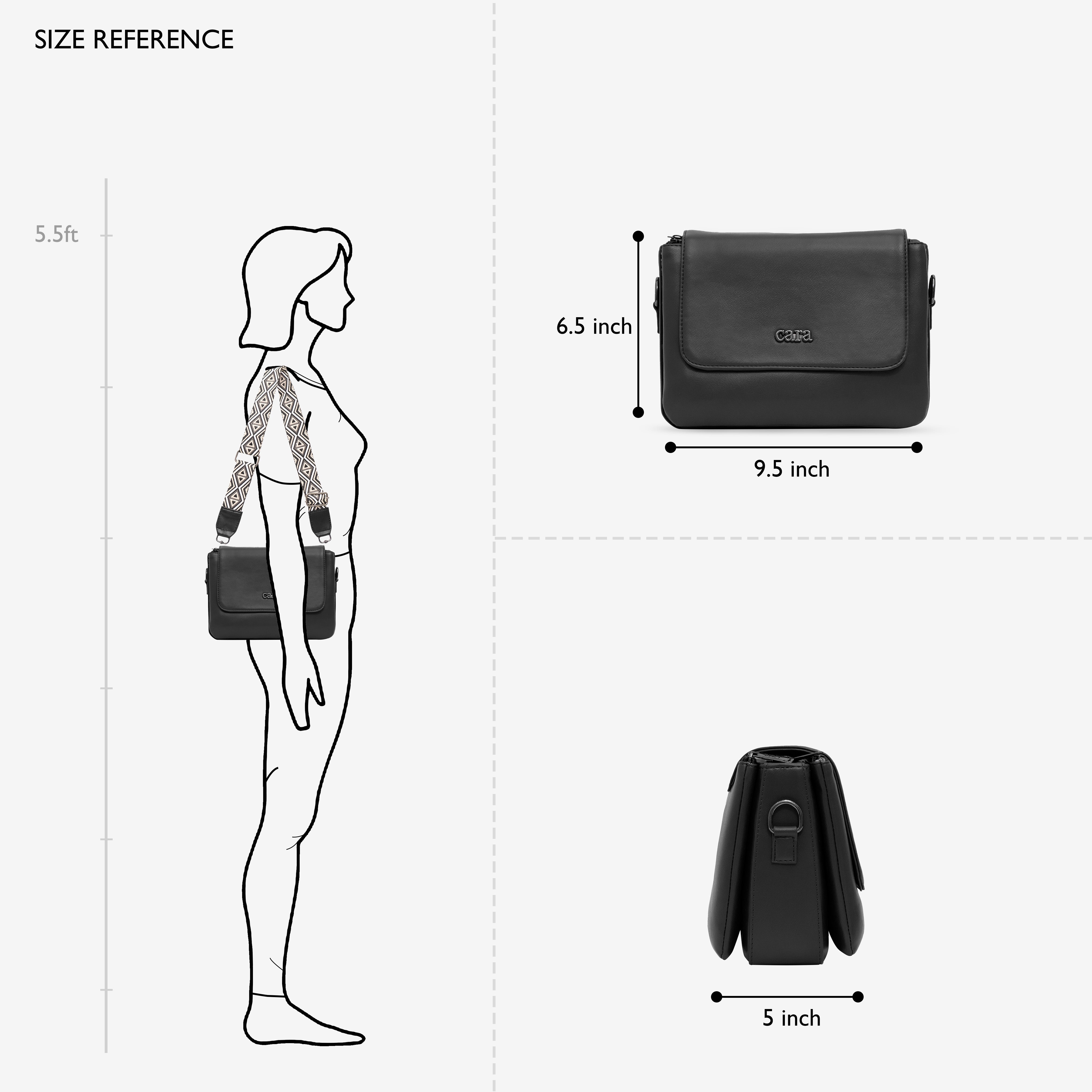 black Casual Catcher slingbag | cara