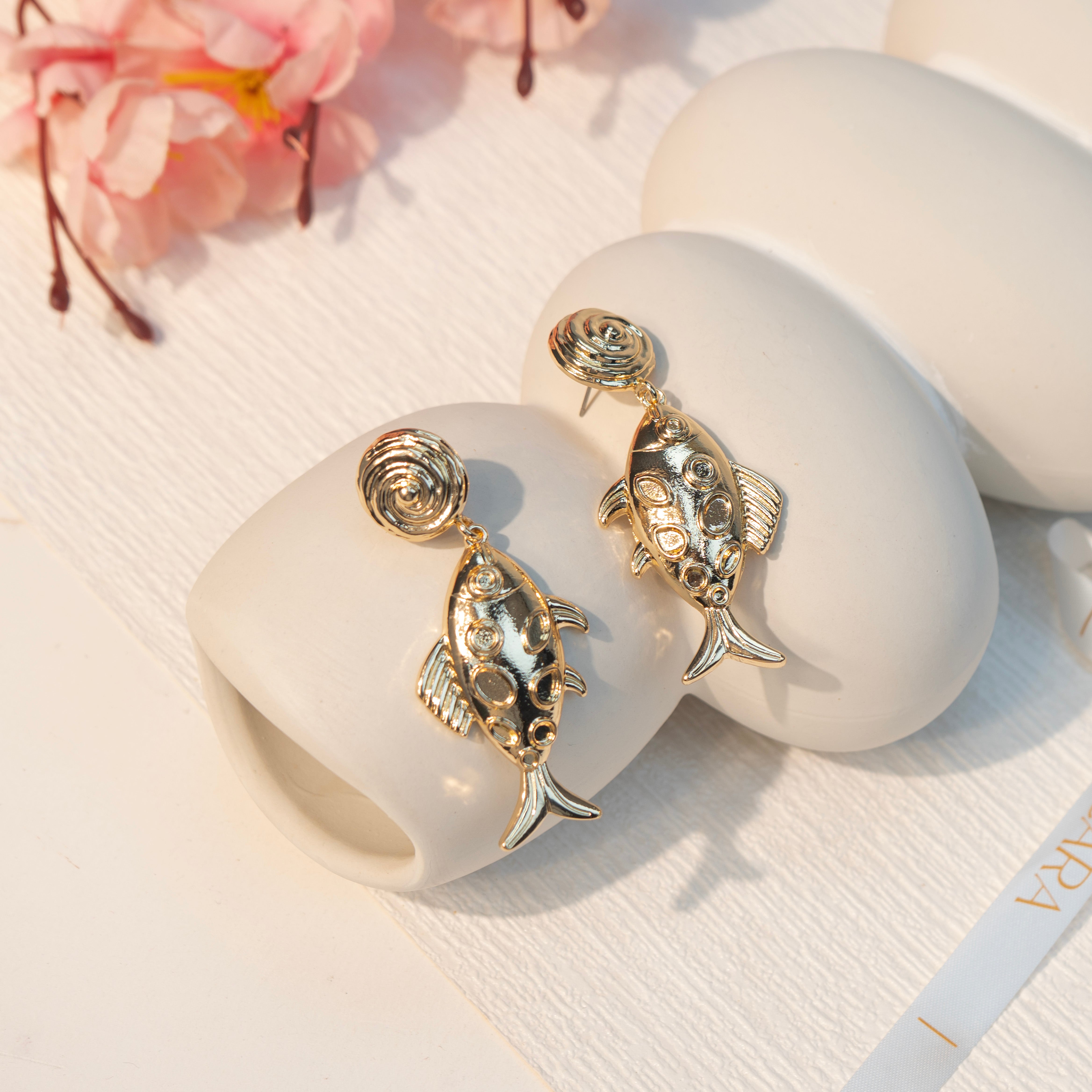 Opal Fish Earrings