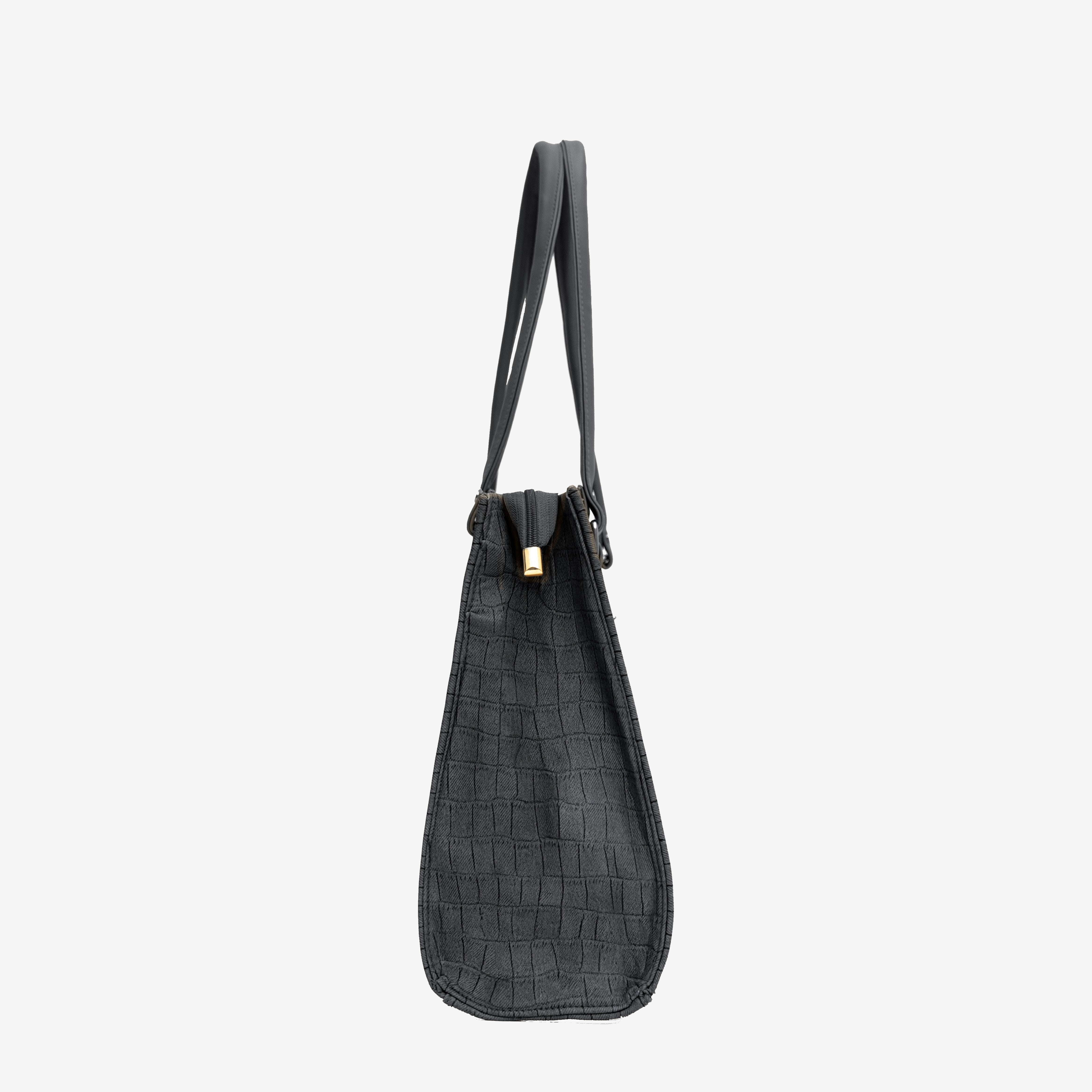 Black Croc Textured Shoulder Bag | Cara