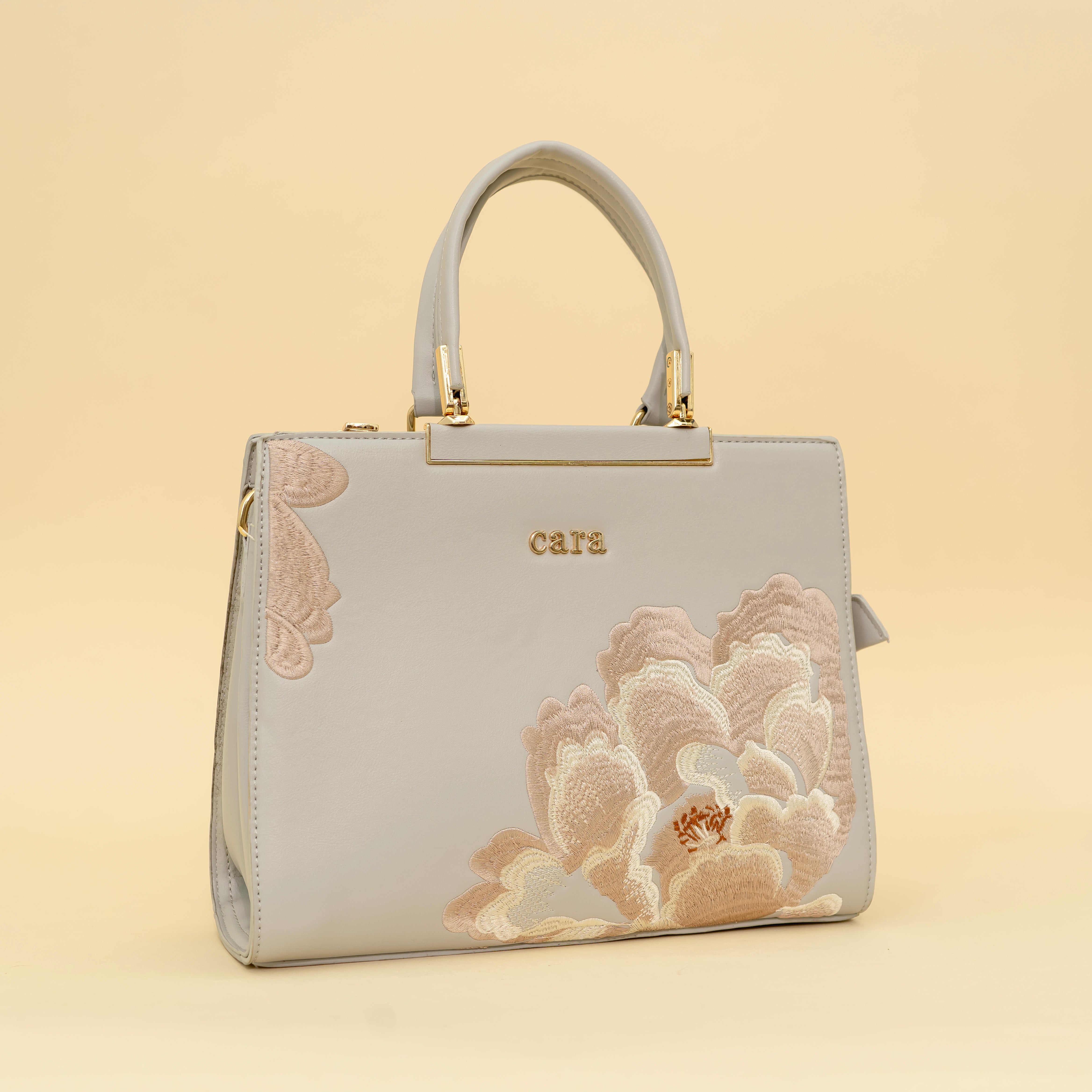 Grey Floral Flourish handbag | cara
