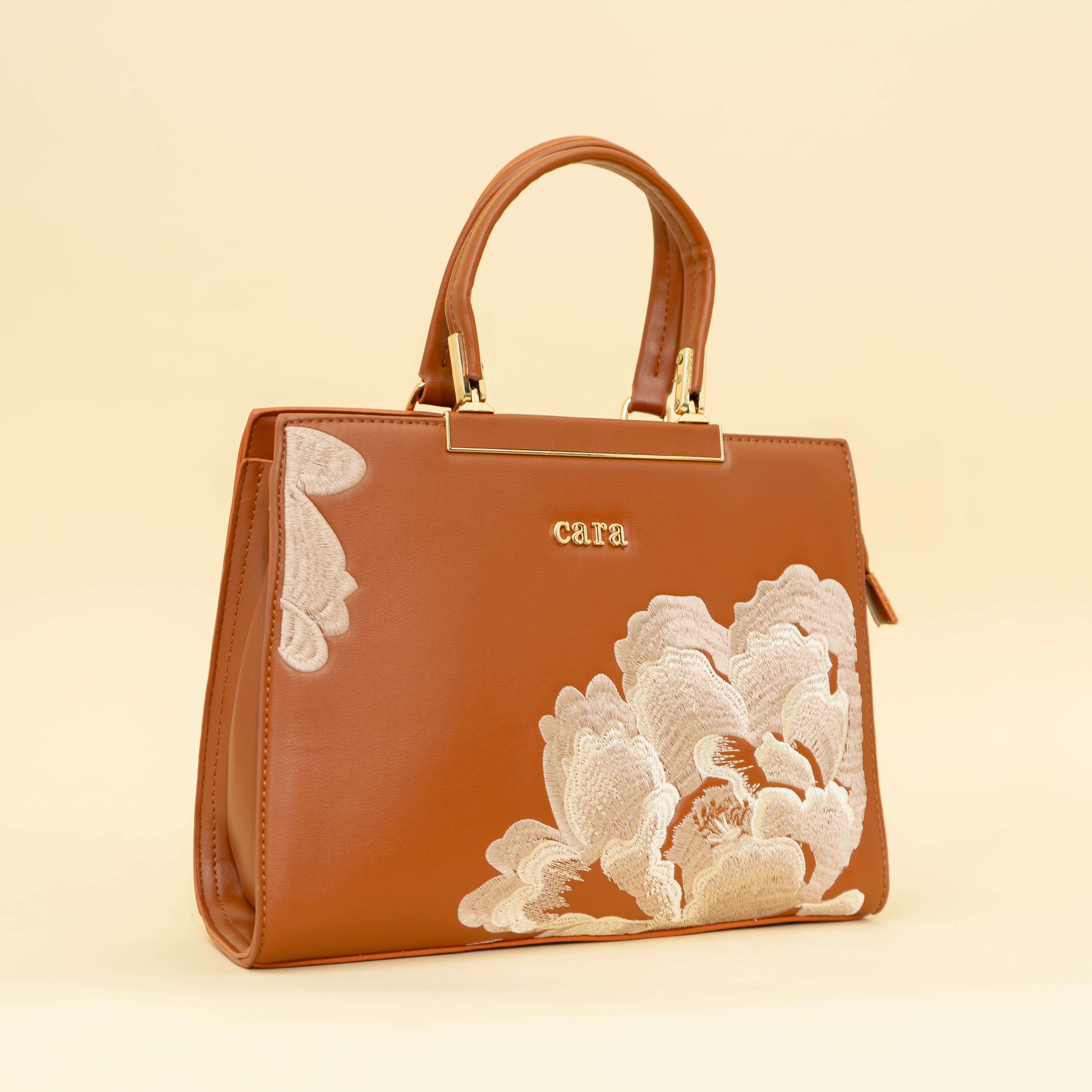 Brown Floral Flourish handbag | cara