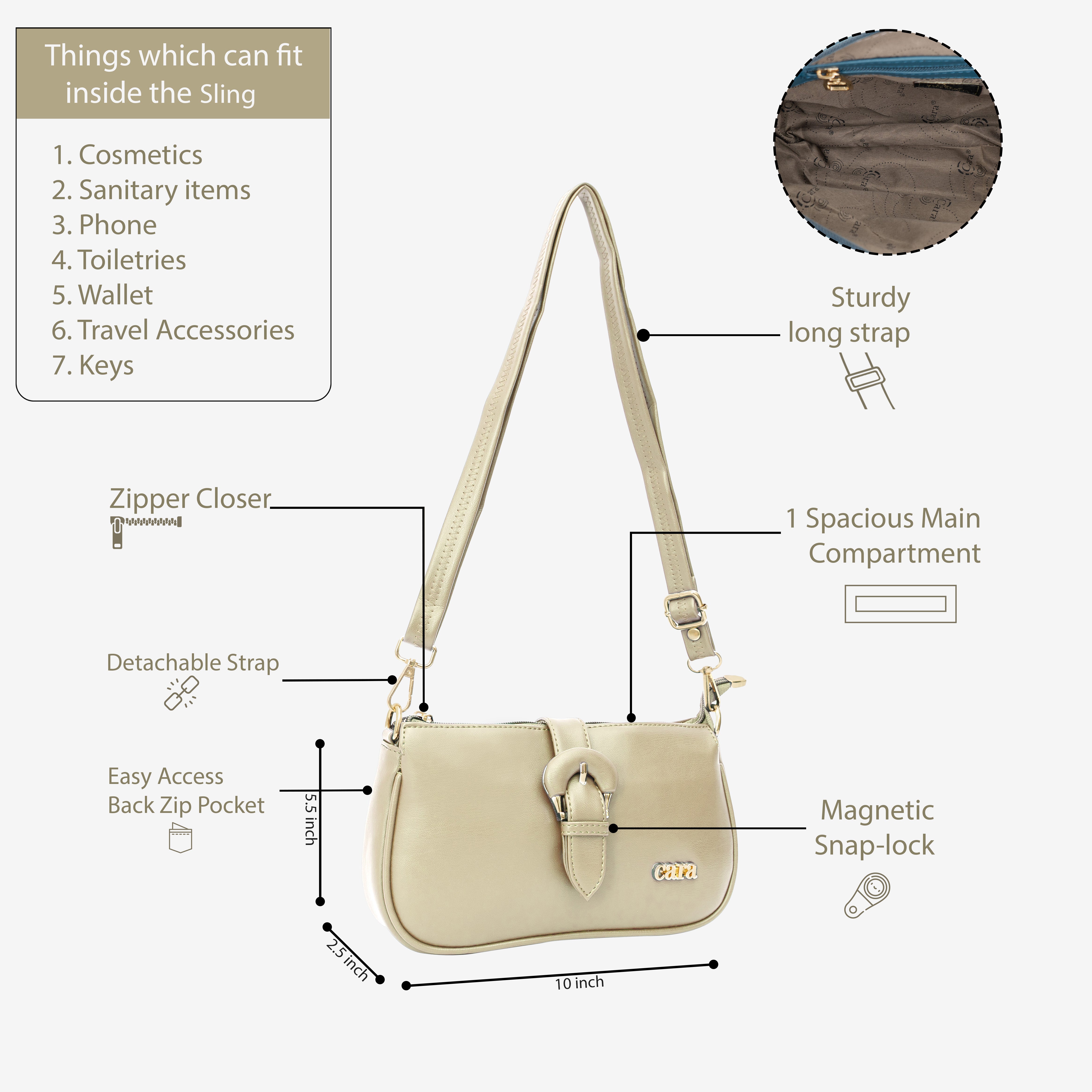 Beige Pleasant Sling | Cara