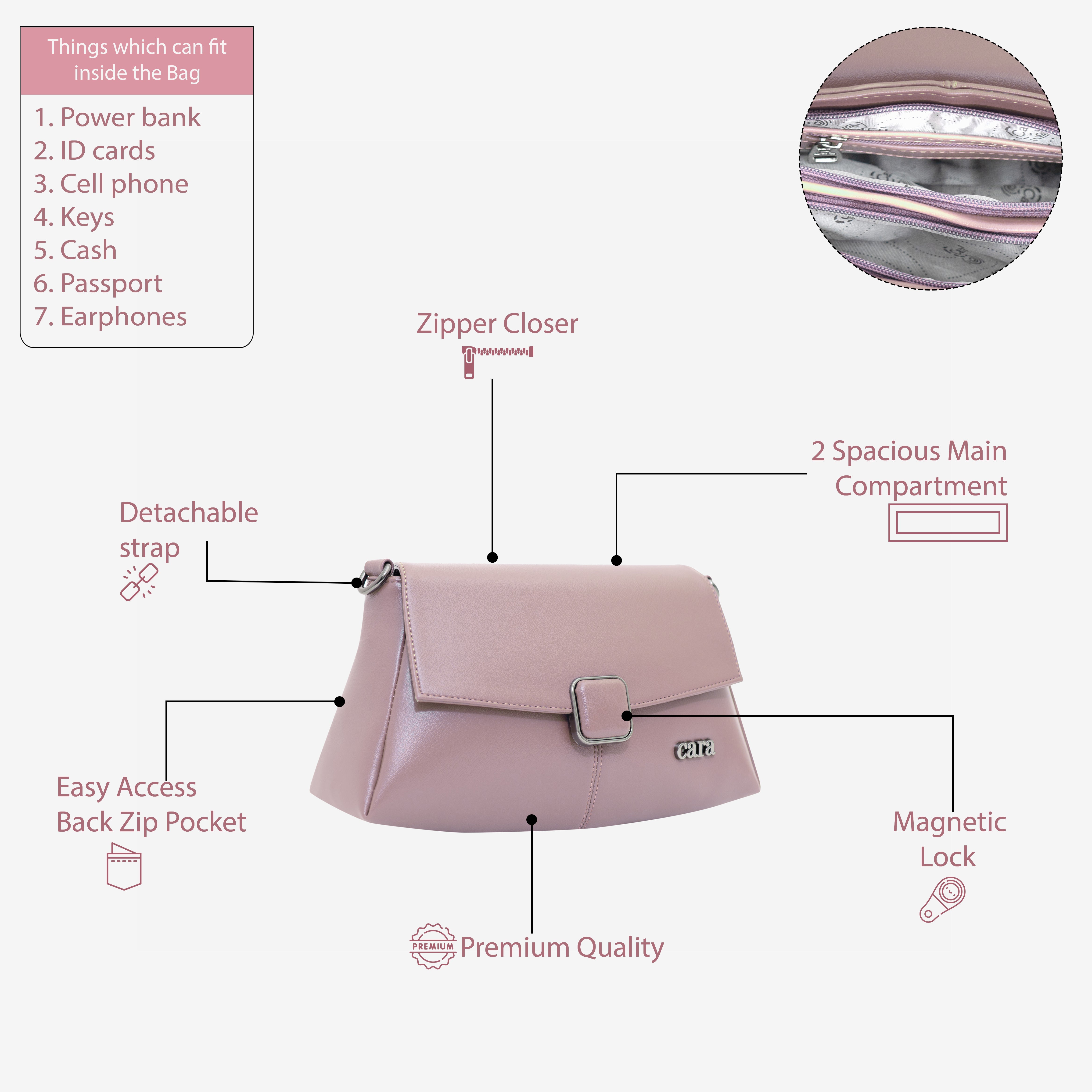 Pink Modish carry sling bag | CARA