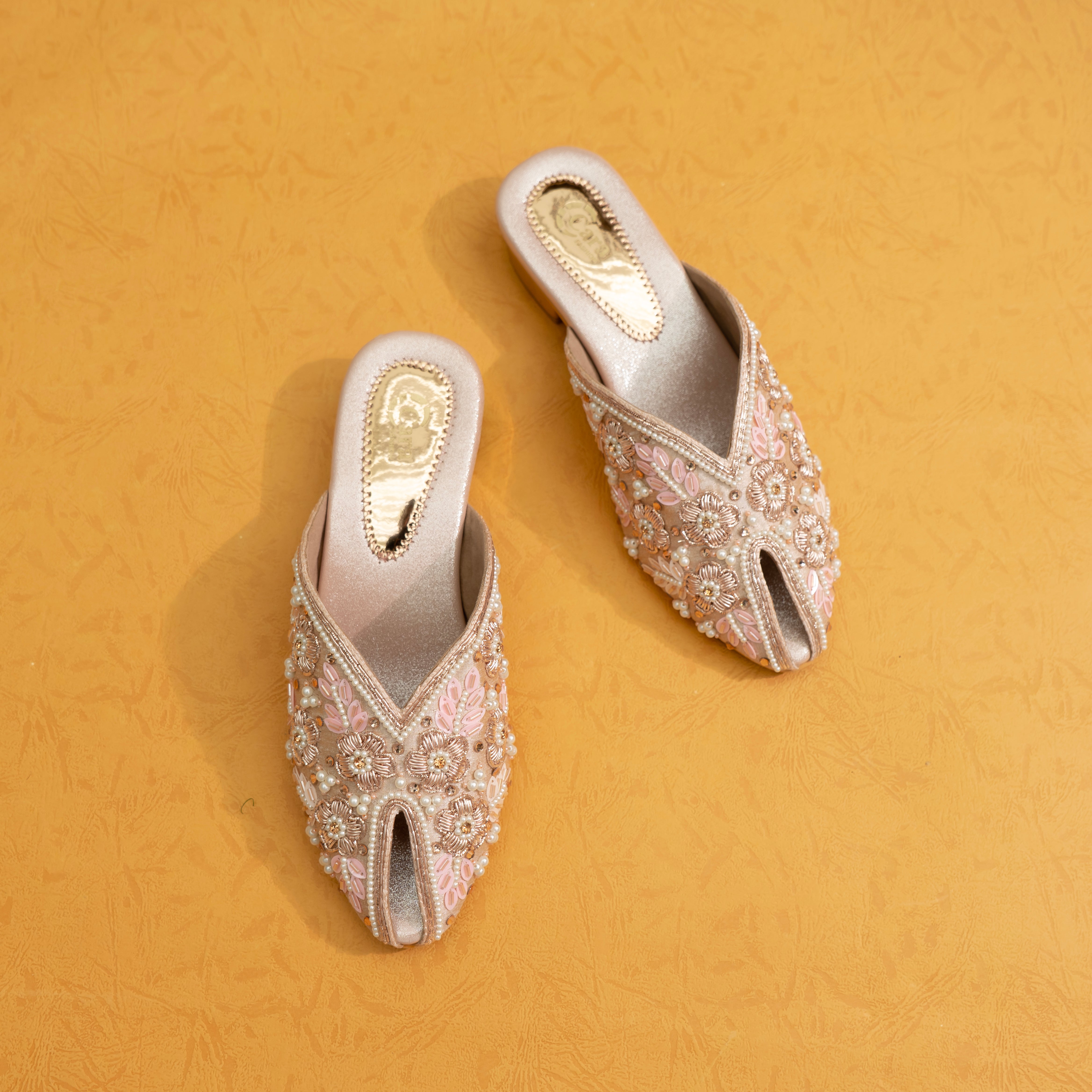 Rosegold Mehfil Juttis | Cara