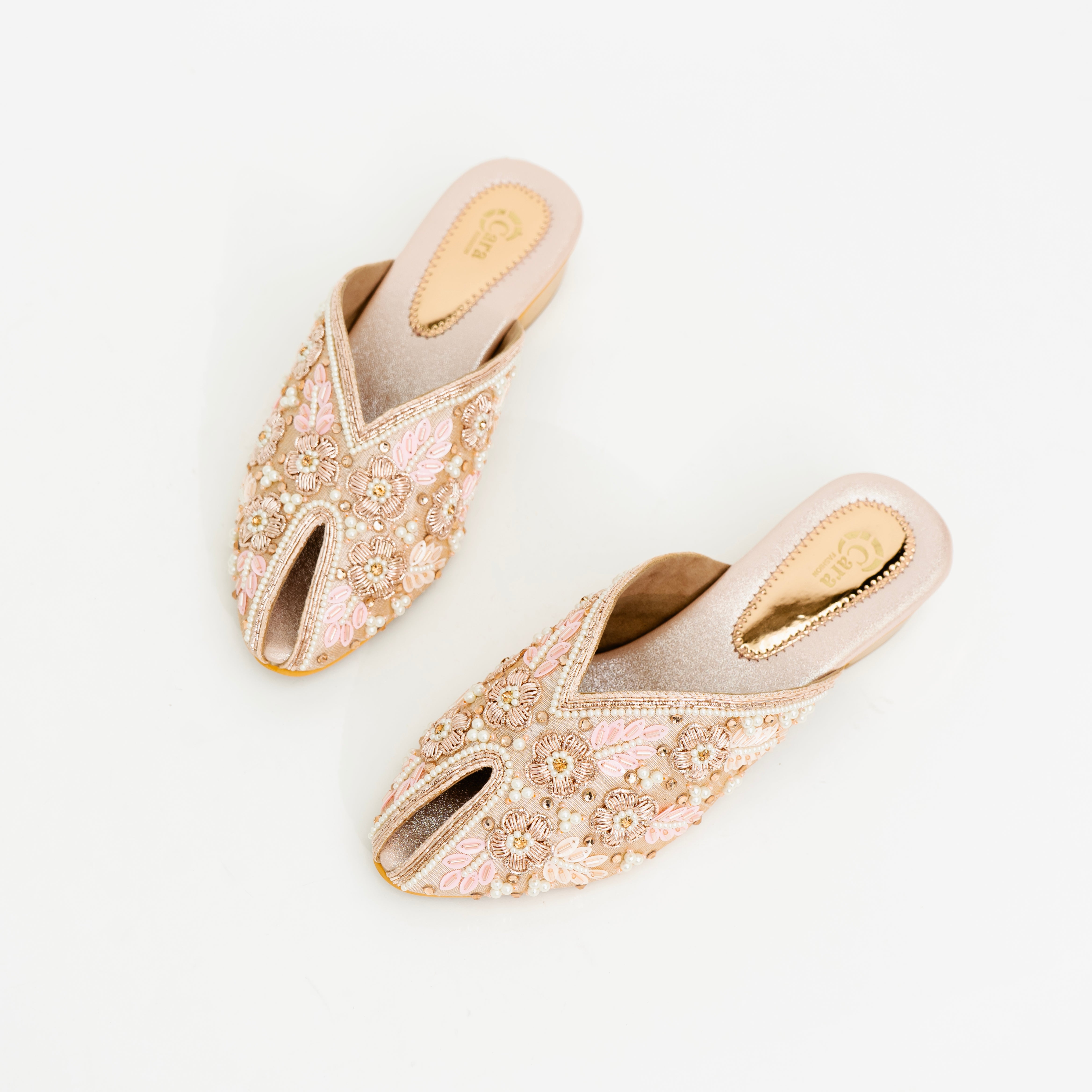 Rosegold Mehfil Juttis | Cara