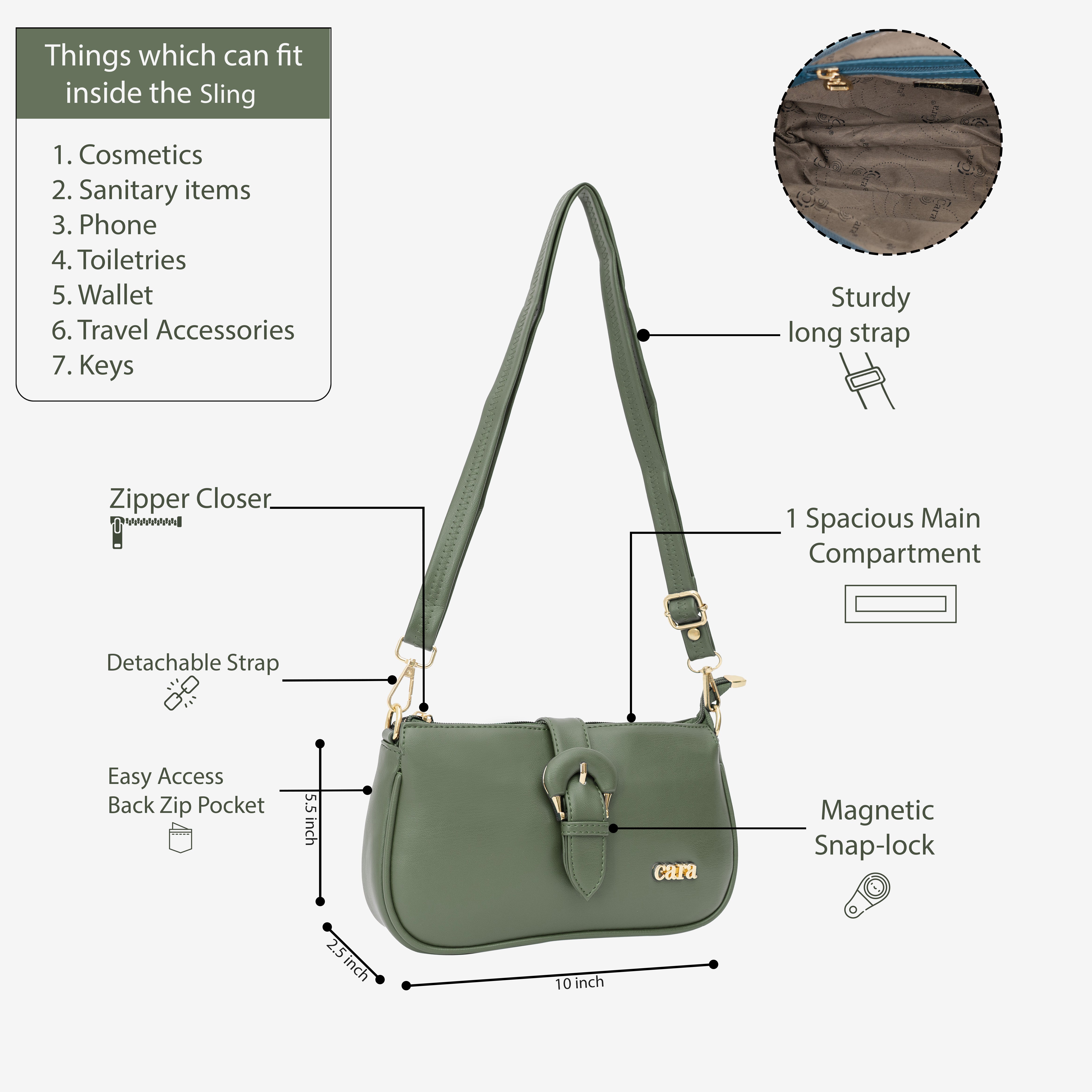 Olive Pleasant Sling | Cara