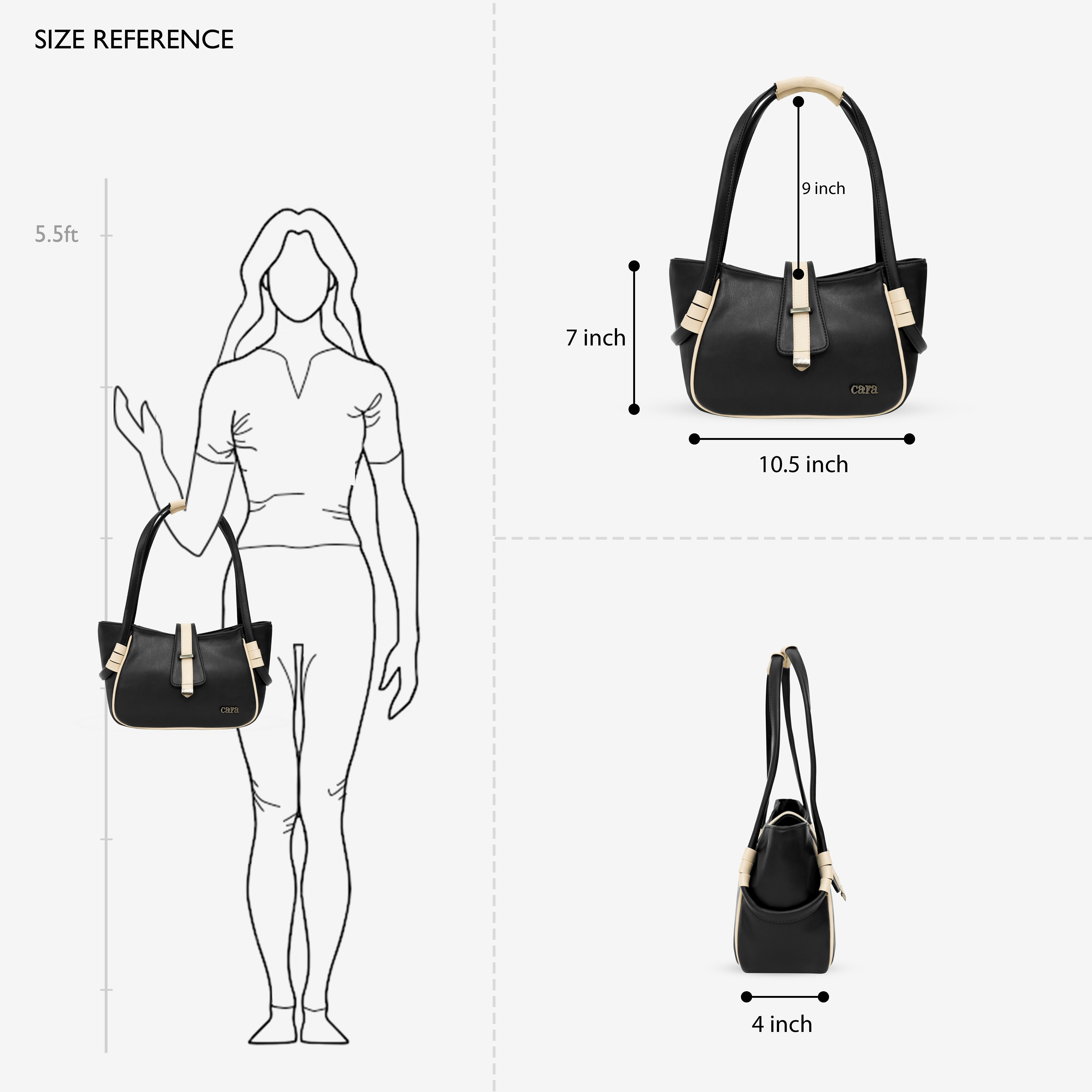 Black Boldly Dynamic haNDBAG | CARA