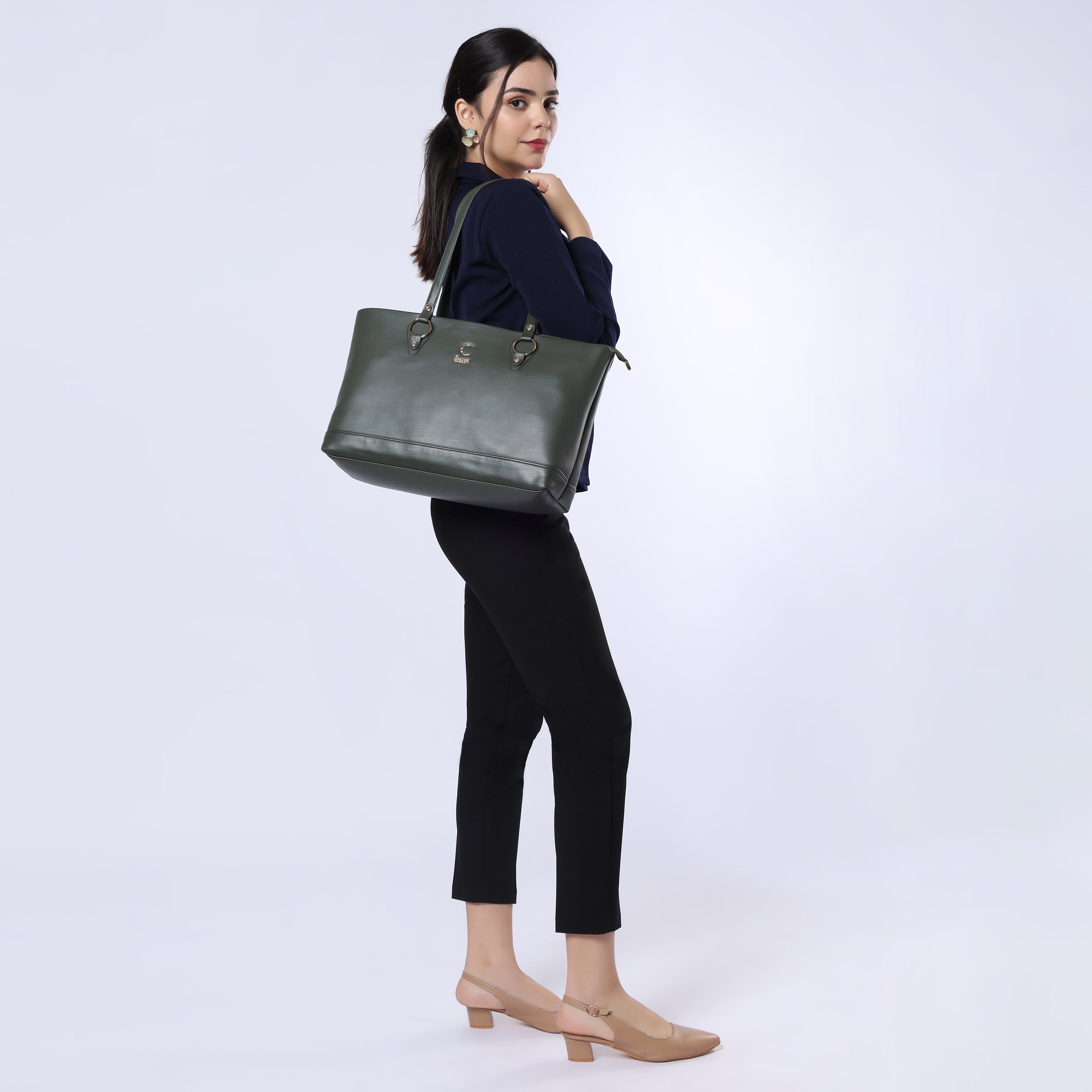 Olive Green Corporate Chic Tote | Cara