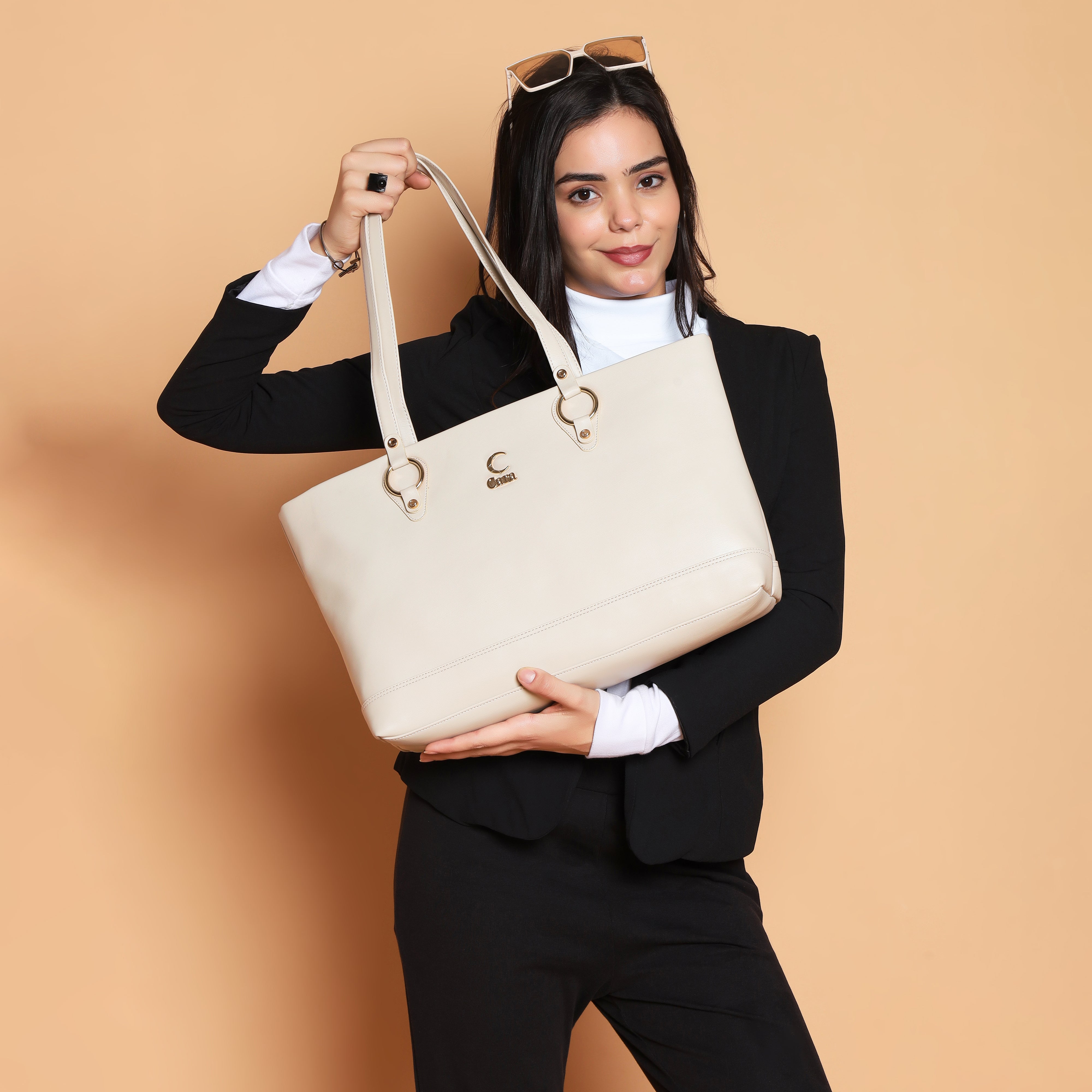 Cream Corporate Chic Tote | Cara