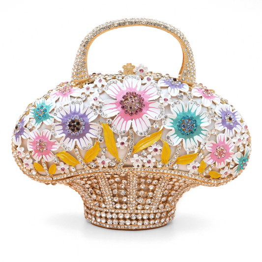 Flowery Diamond Clutch Bag