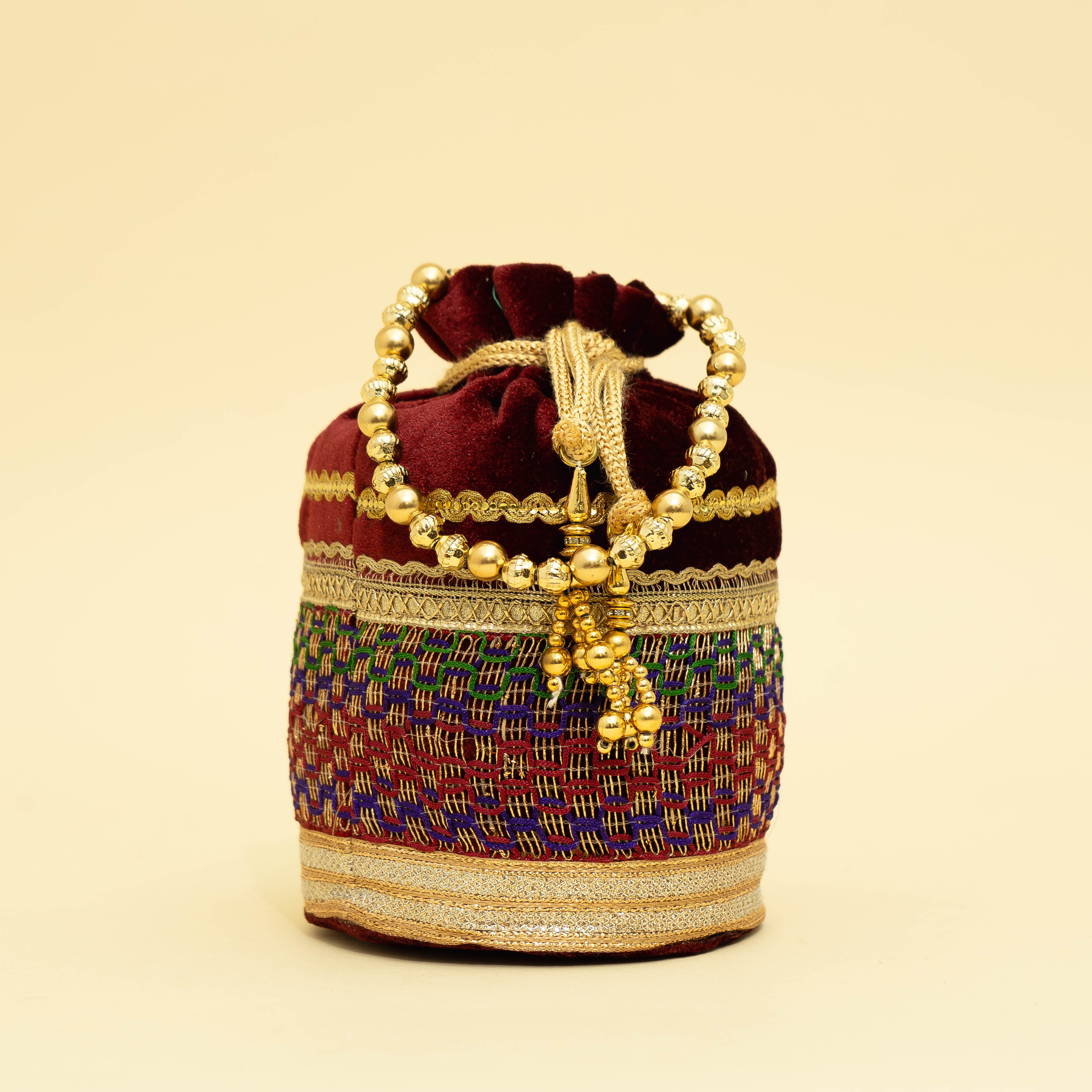 Maroon Festive Swag Potli | Cara