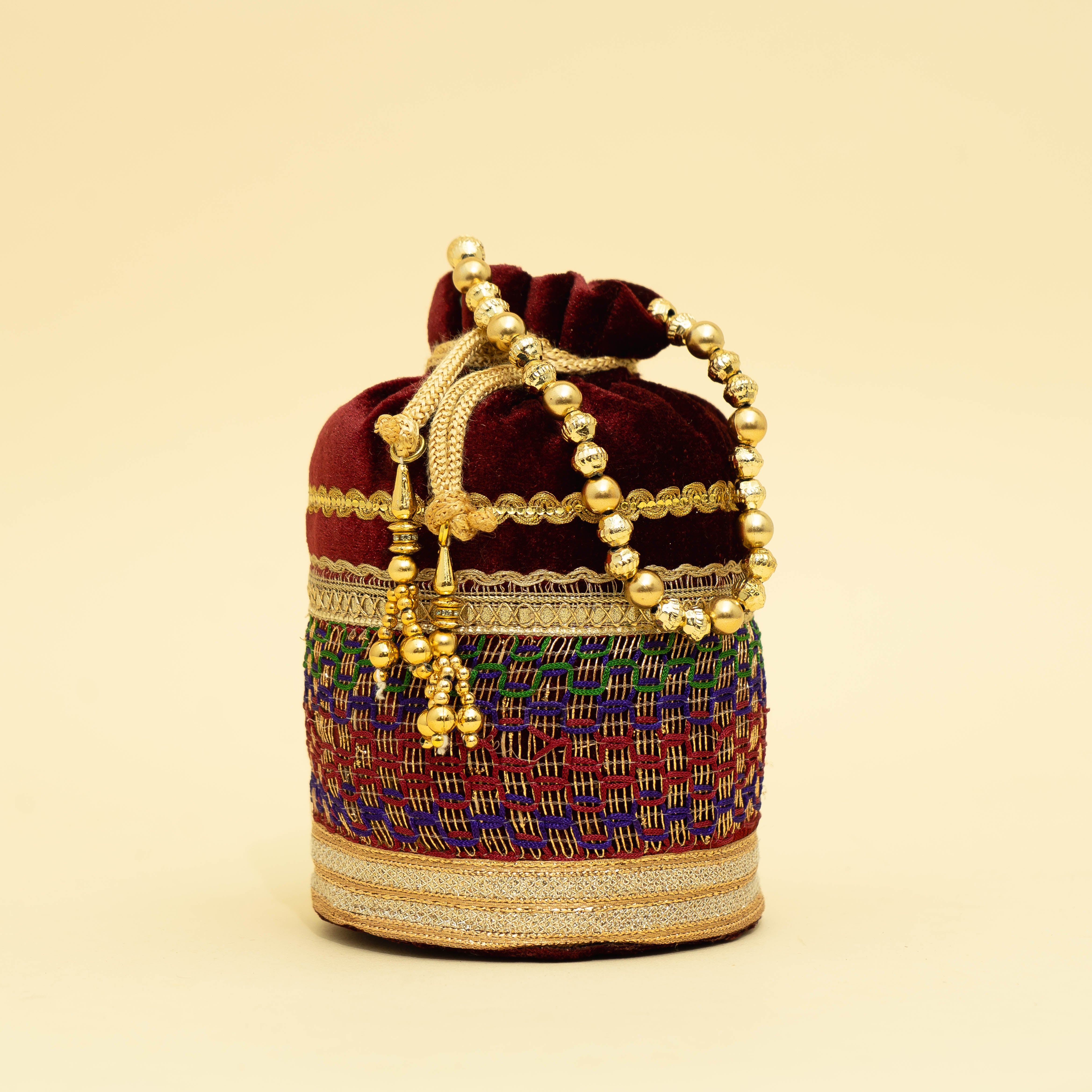 Maroon Festive Swag Potli | Cara