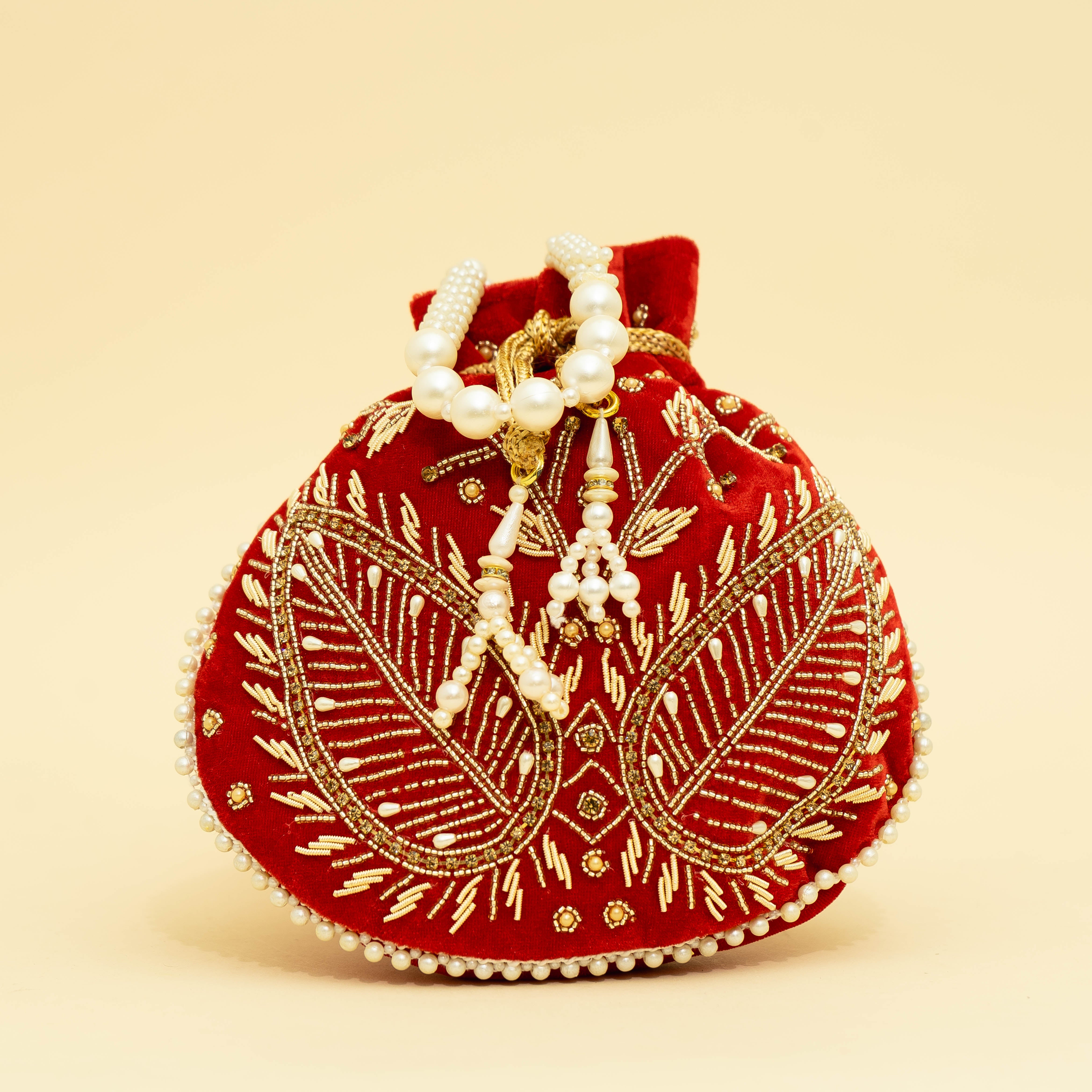 Red Velvet Jewel Matka Potli | CARA