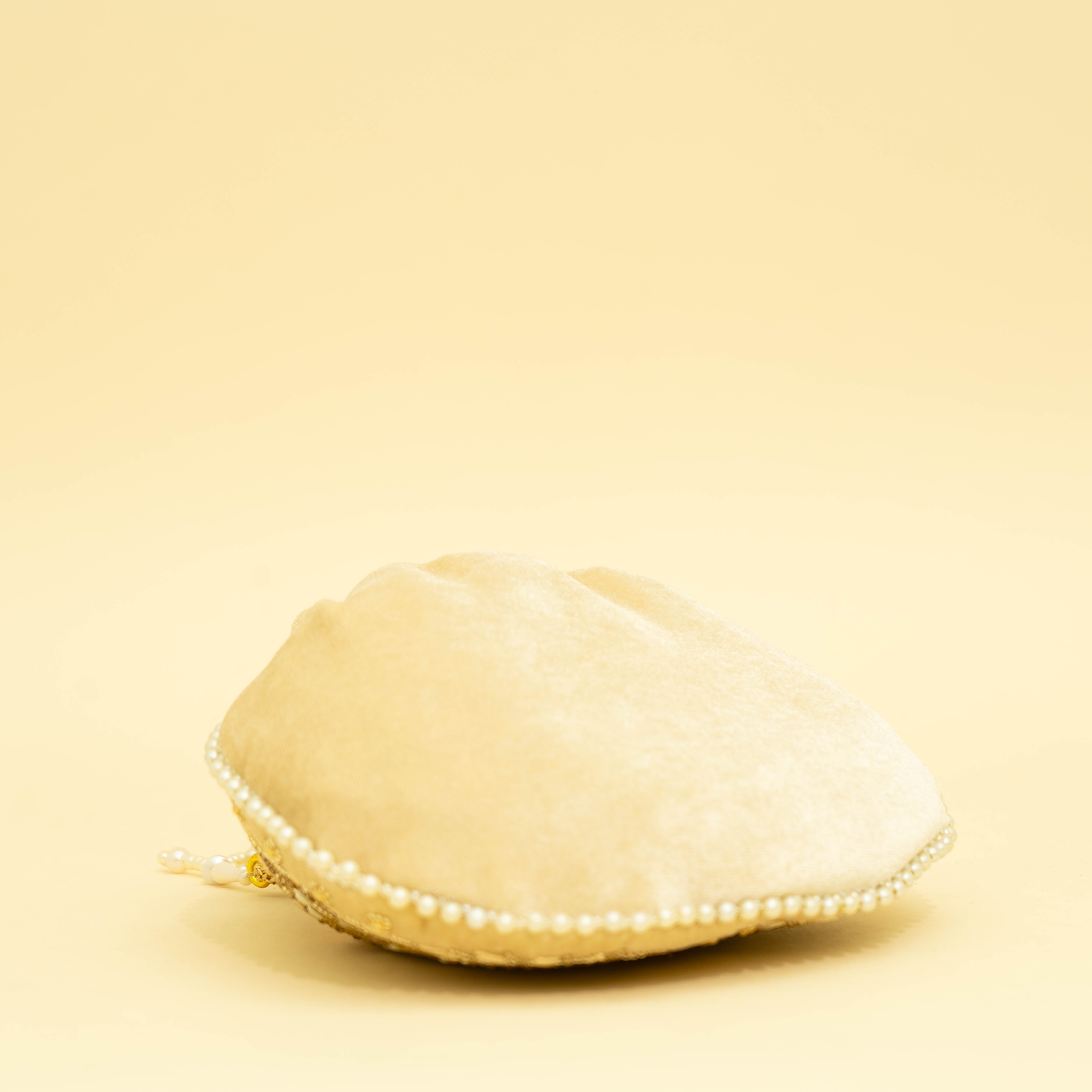 Cream Velvet Jewel Matka Potli | CARA
