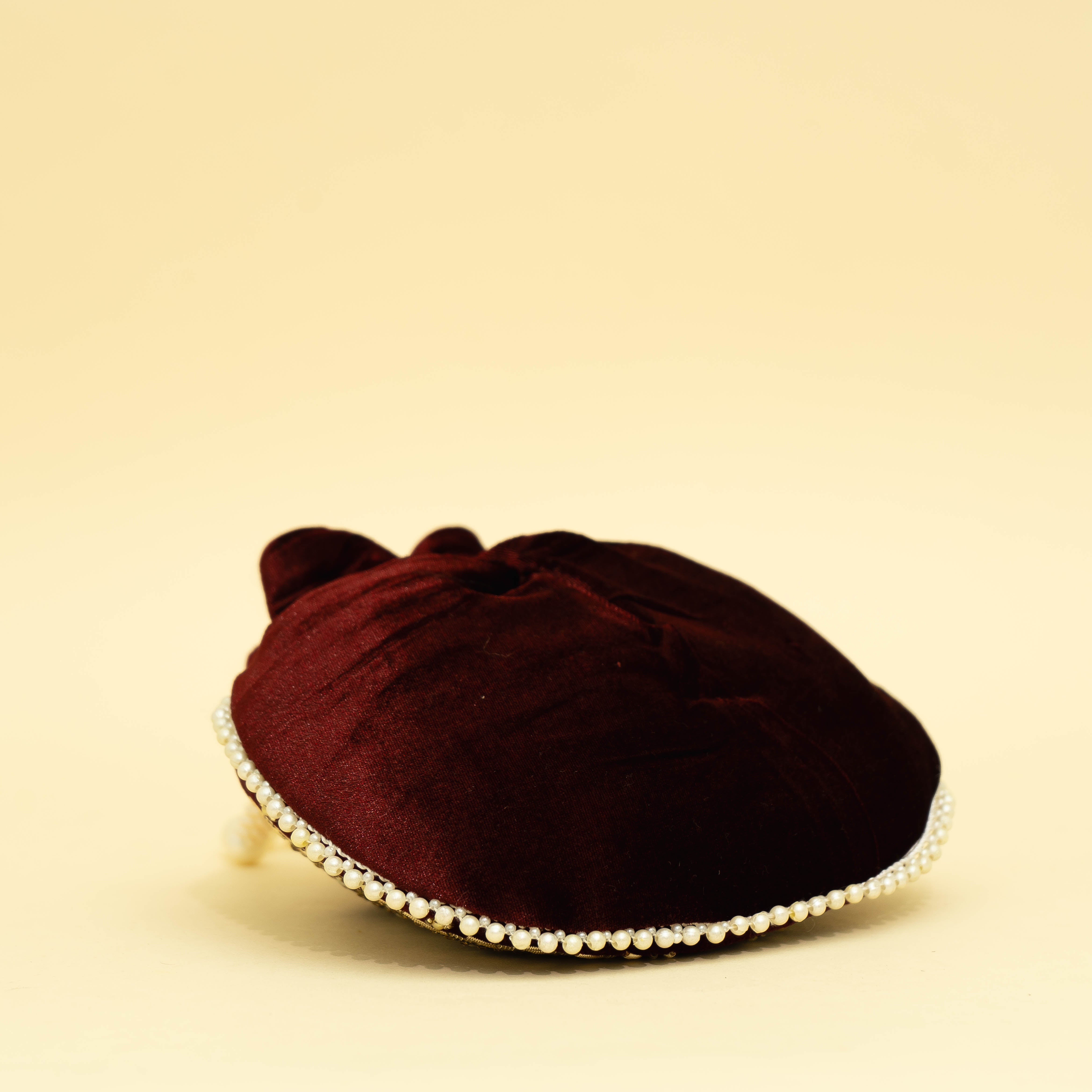 brown Velvet Jewel Matka Potli | CARA