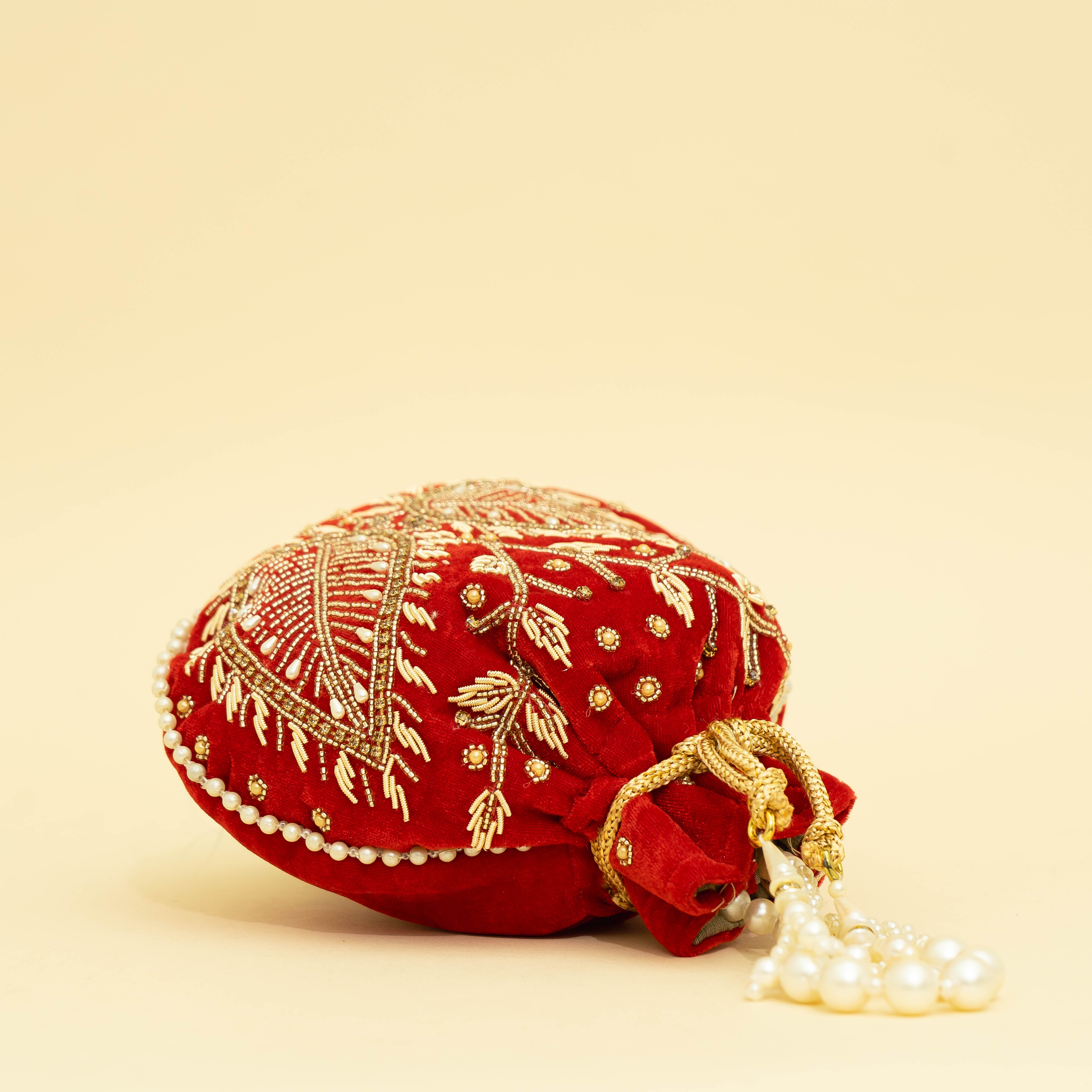 Red Velvet Jewel Matka Potli | CARA