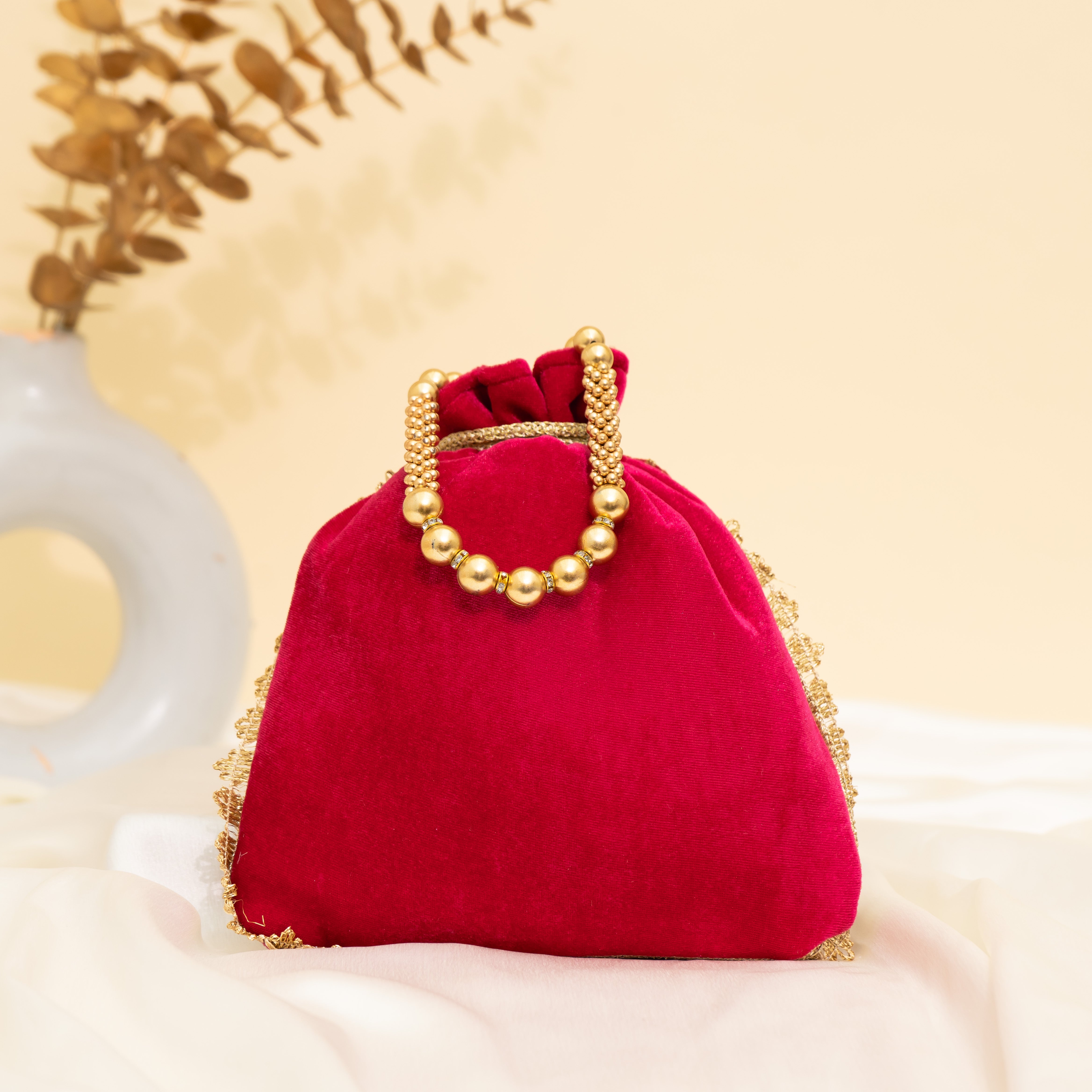 Pink Peacock's Embrace Potli