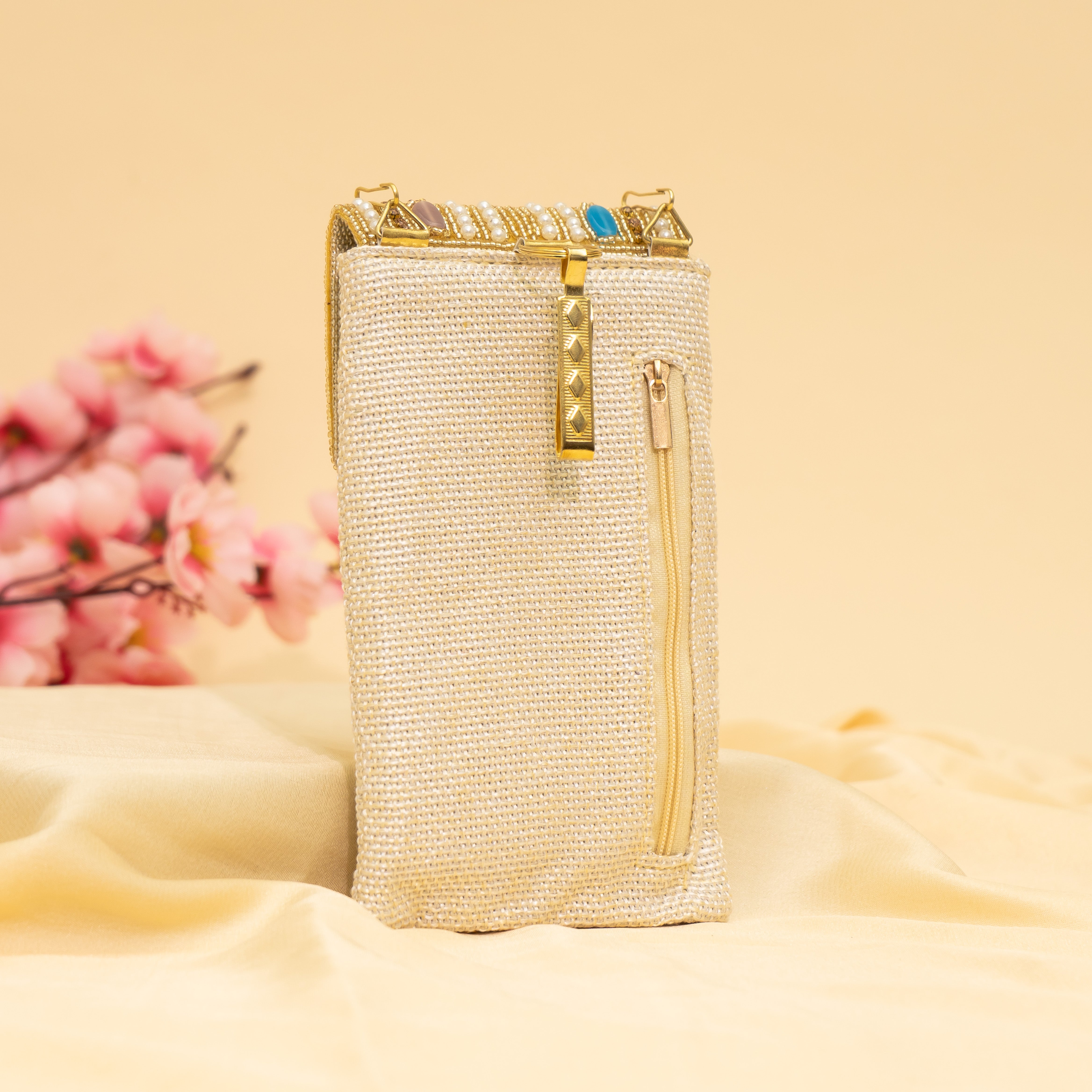 Cream Pearl Drop Mobile Sling