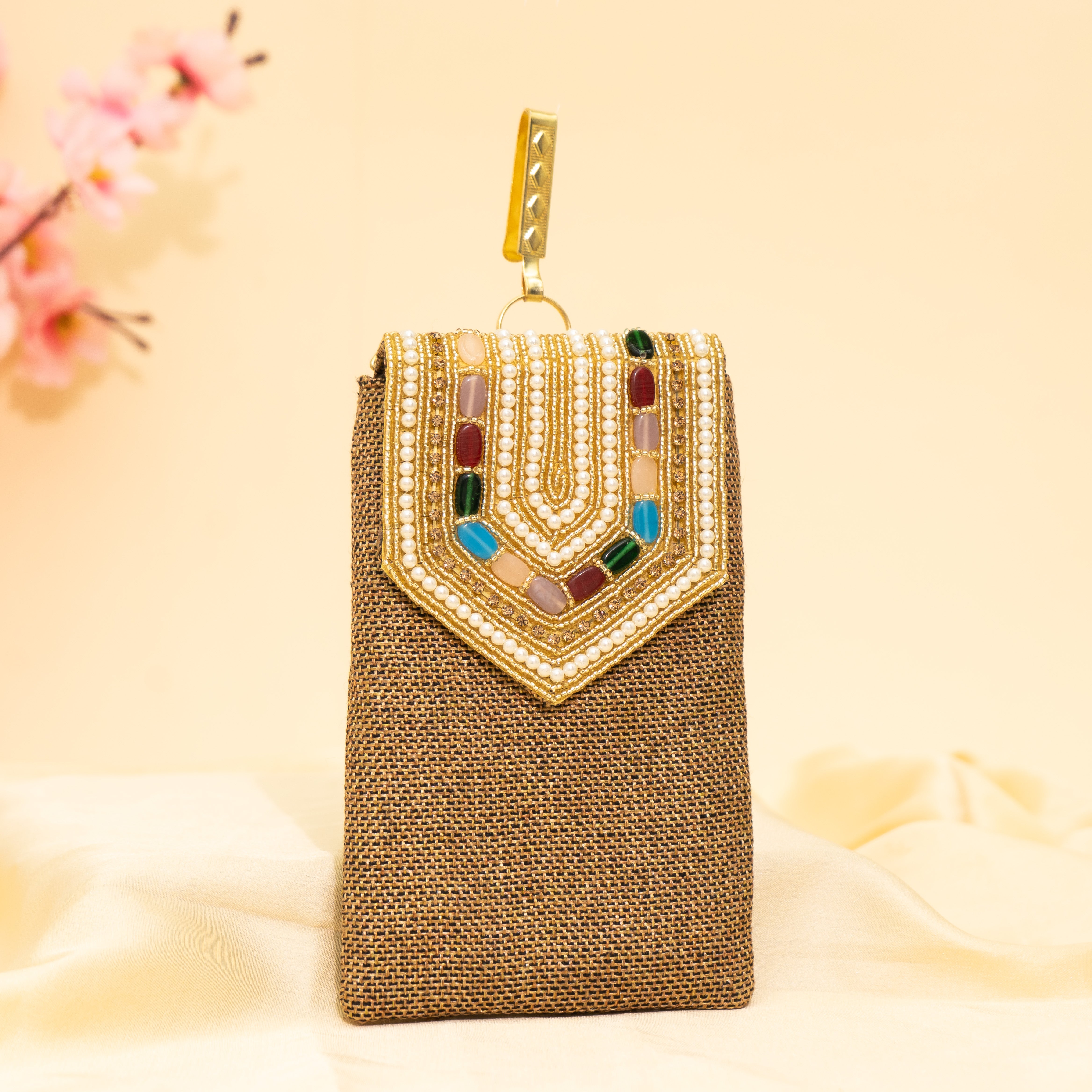 Brown Pearl Drop Mobile Sling