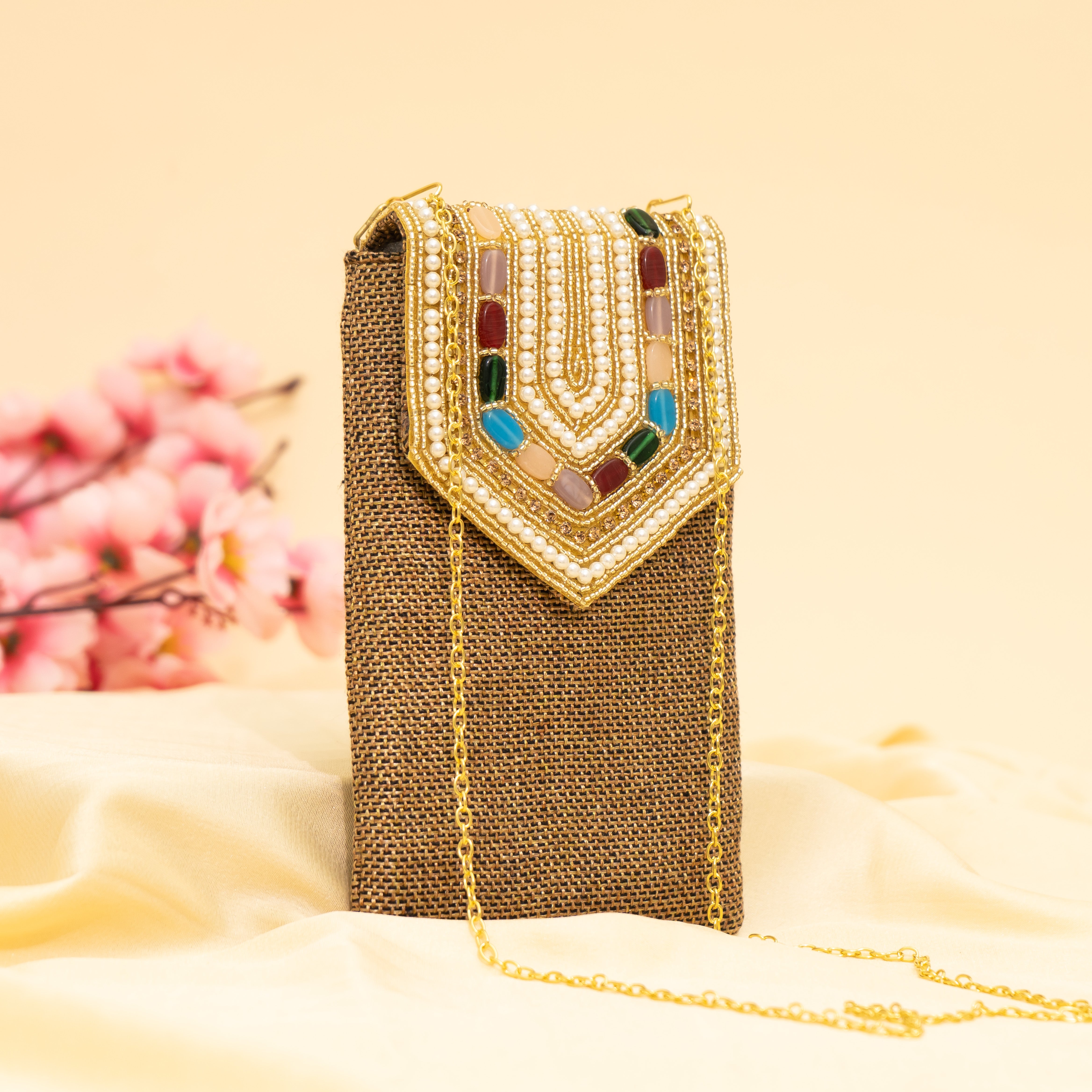 Brown Pearl Drop Mobile Sling