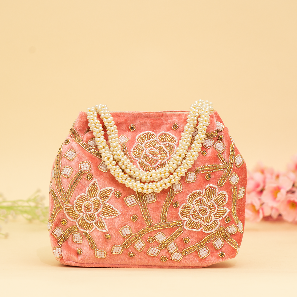 peach Pearl Shine Potli| cara