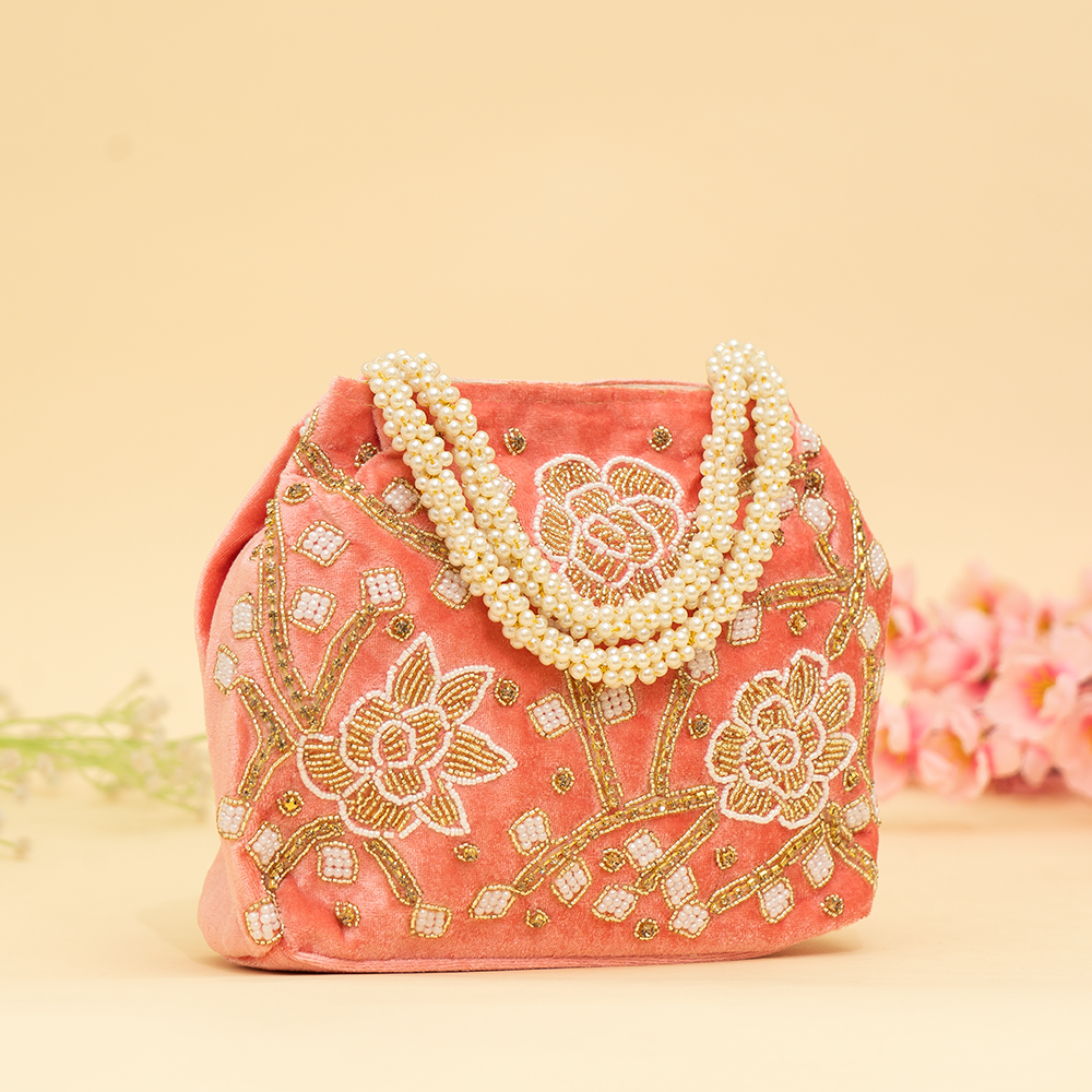 peach Pearl Shine Potli| cara