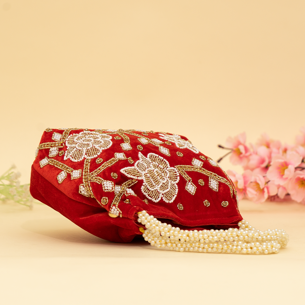 red Pearl Shine Potli | cara