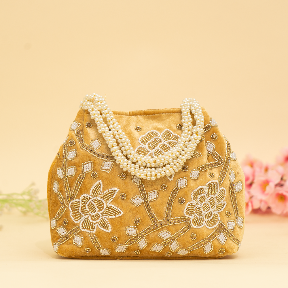 yellow Pearl Shine Potli| cara