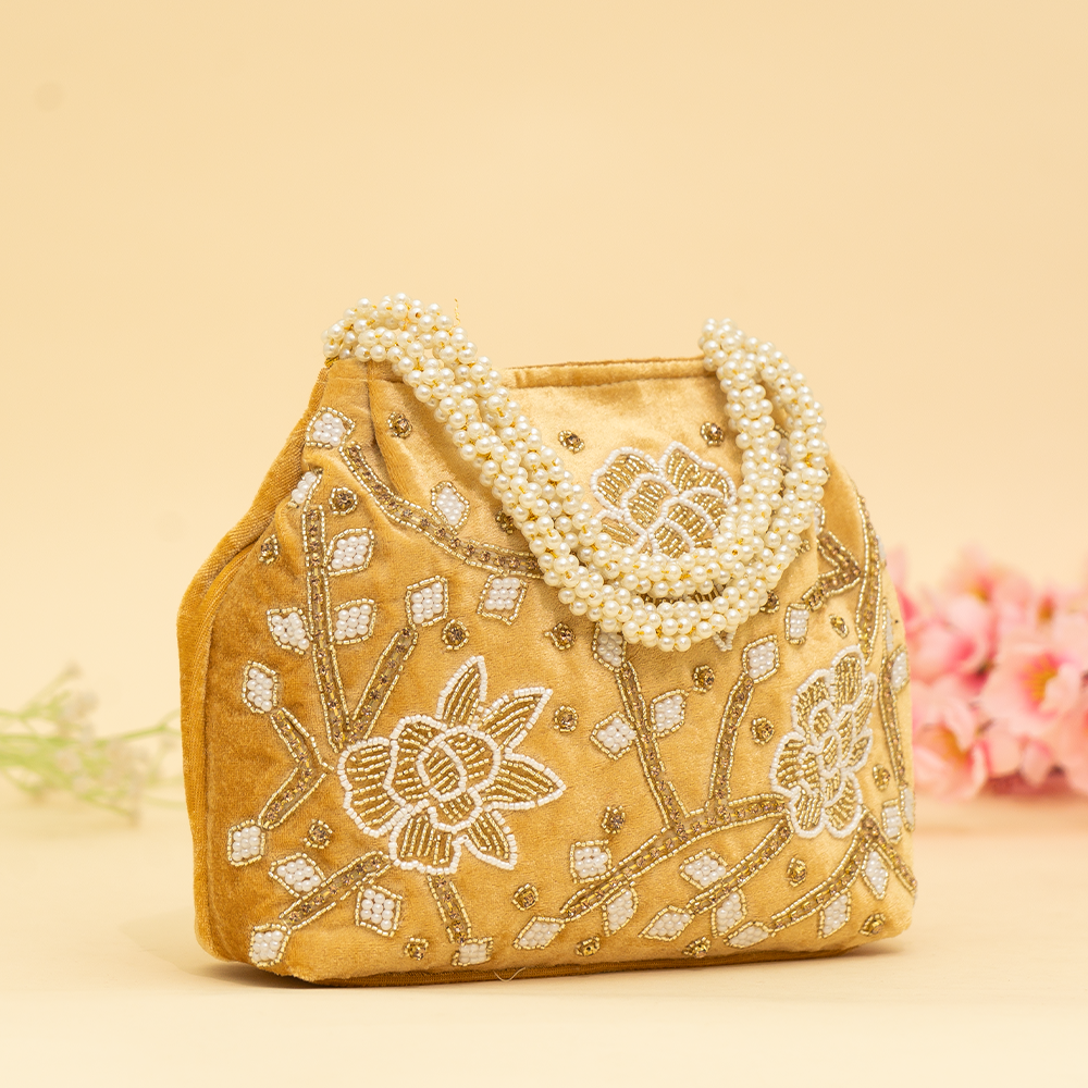yellow Pearl Shine Potli| cara