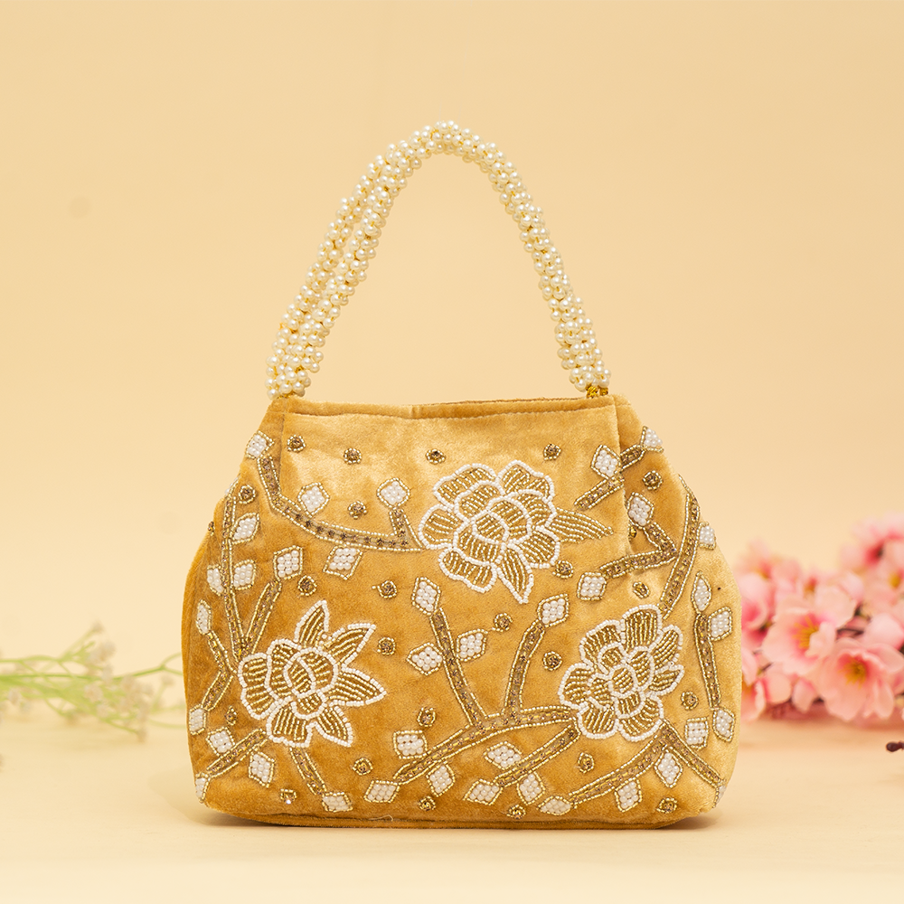 yellow Pearl Shine Potli| cara