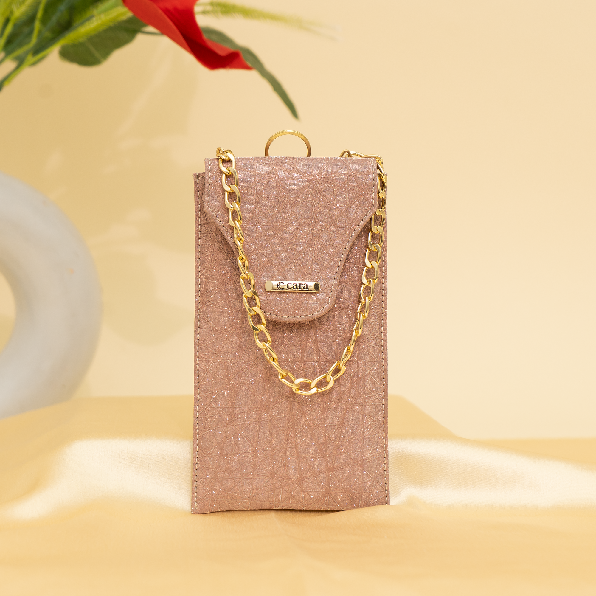 pink gold Gleam Chain Mobile Sling| cara