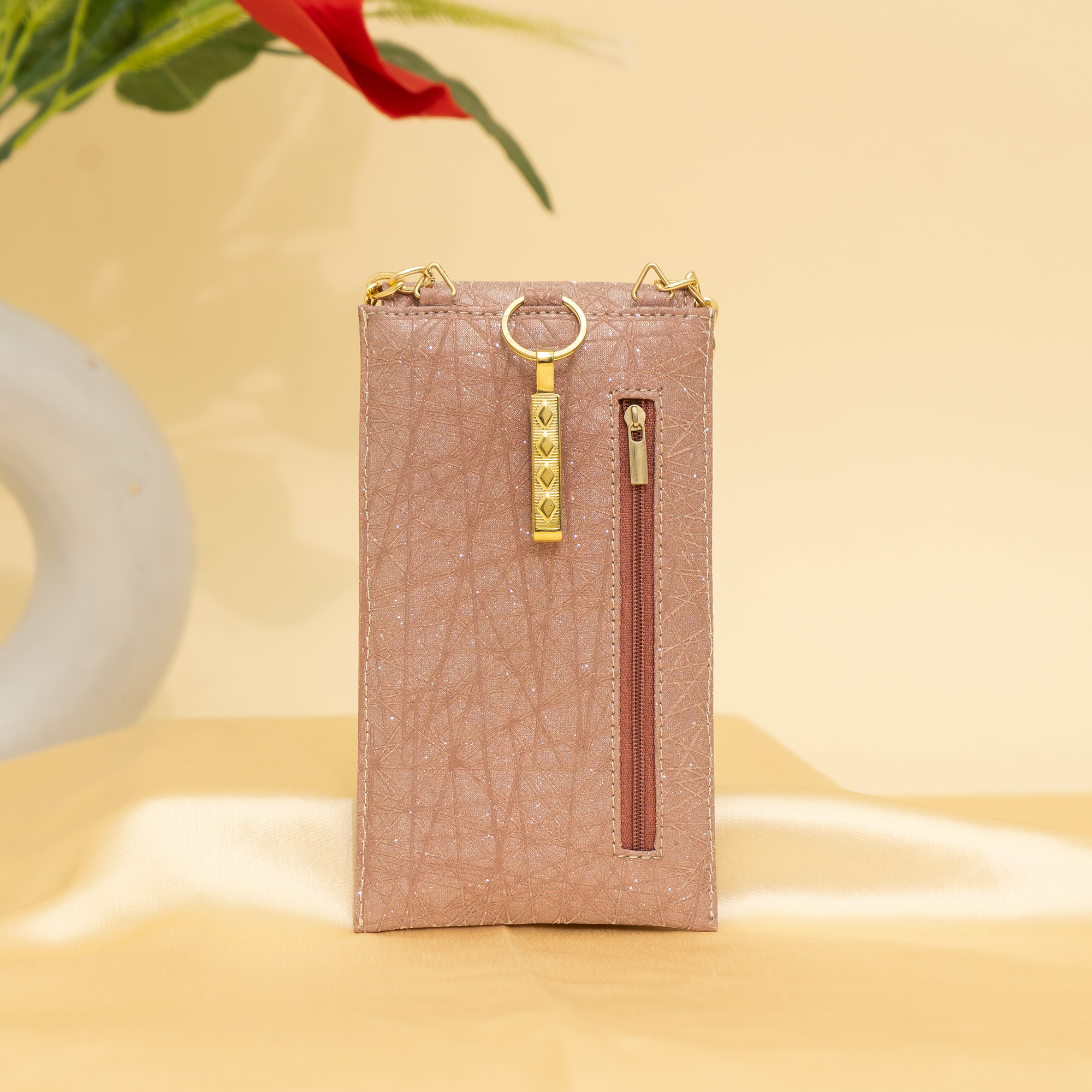 pink gold Gleam Chain Mobile Sling| cara