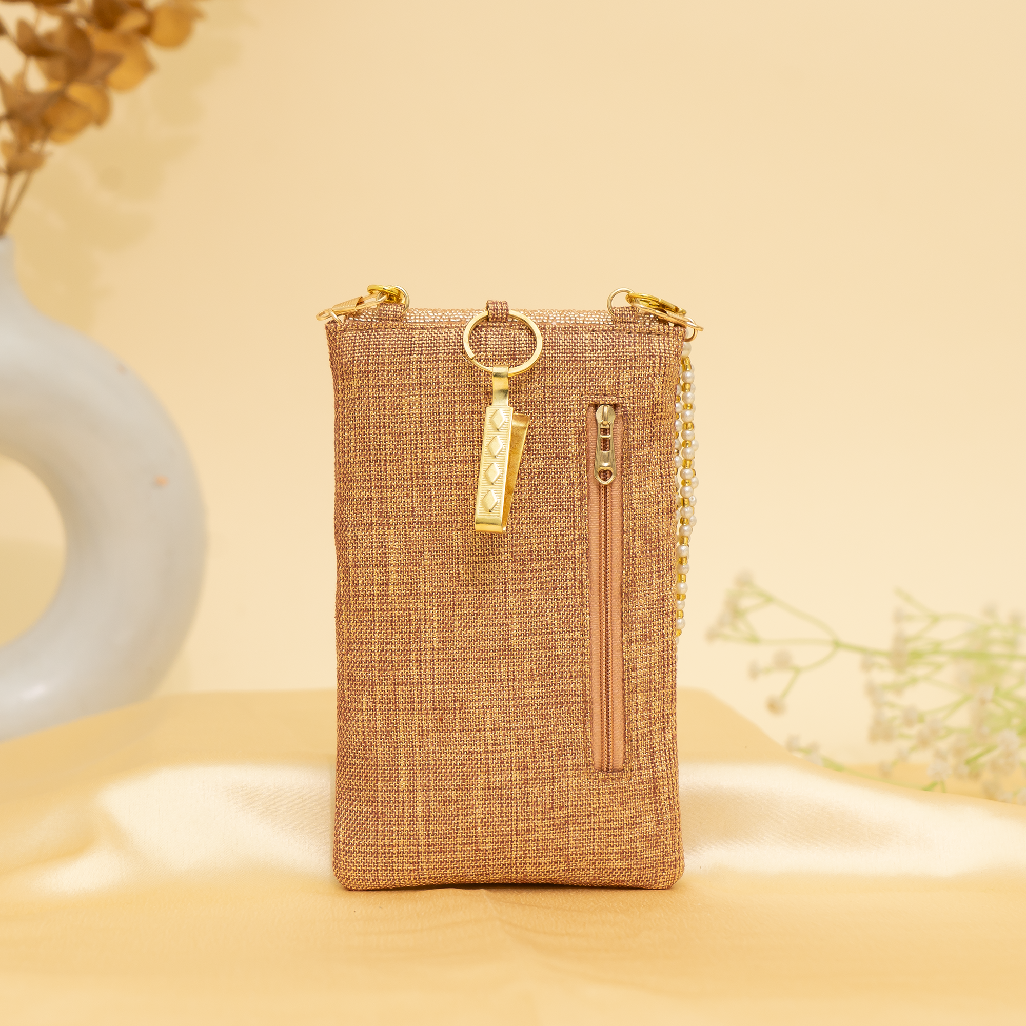 rose gold Lustrous Charm Designer Mobile sling | cara