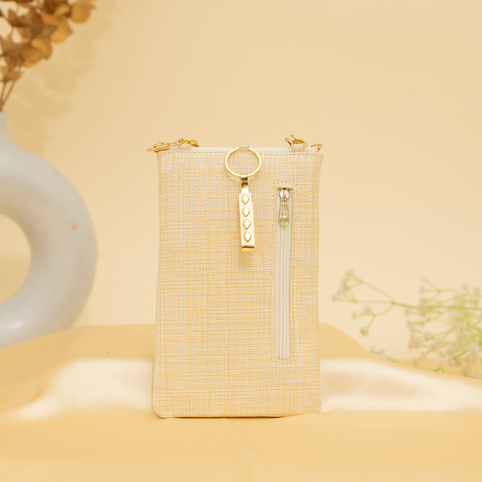 cream Lustrous Charm Designer Mobile sling | cara
