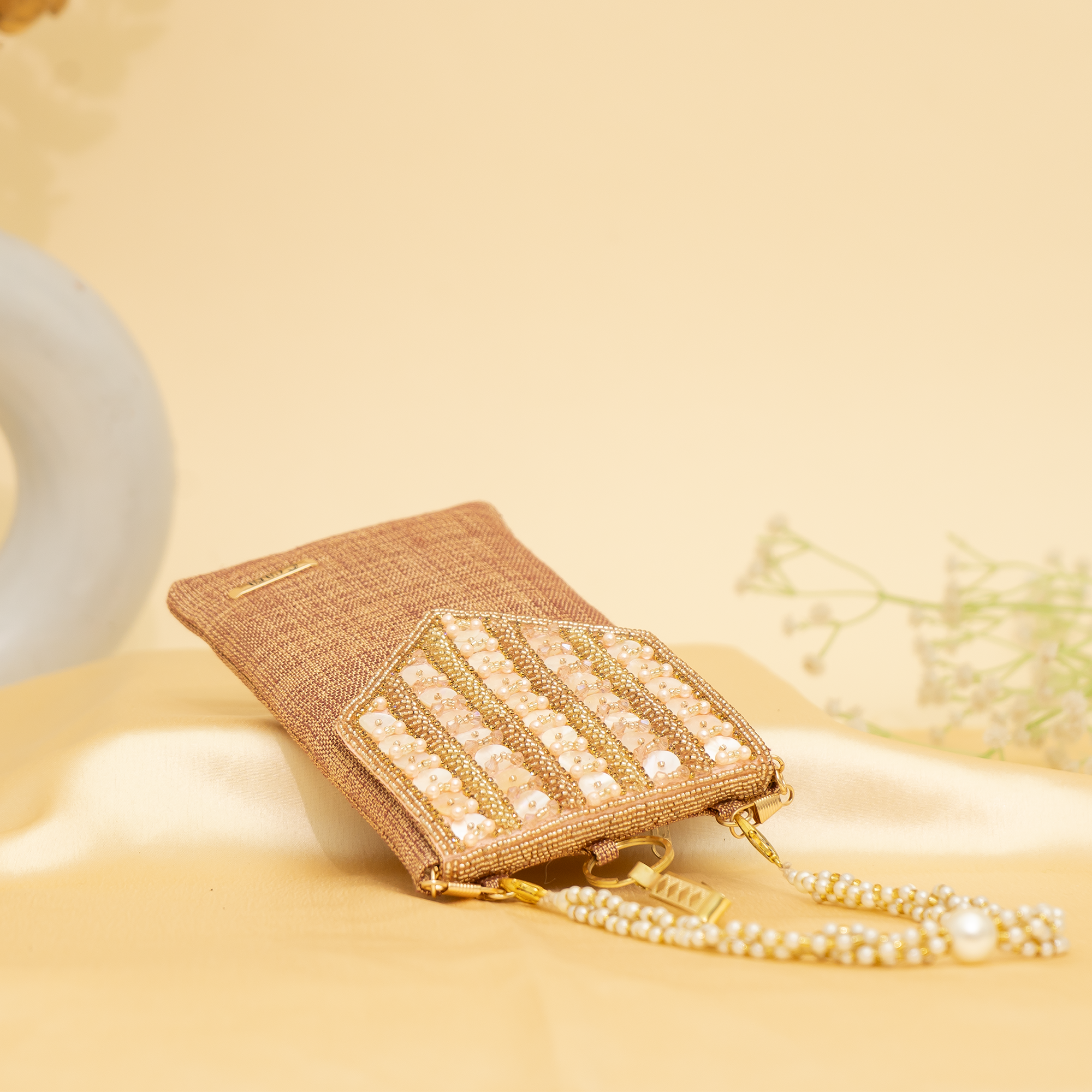rose gold Lustrous Charm Designer Mobile sling | cara