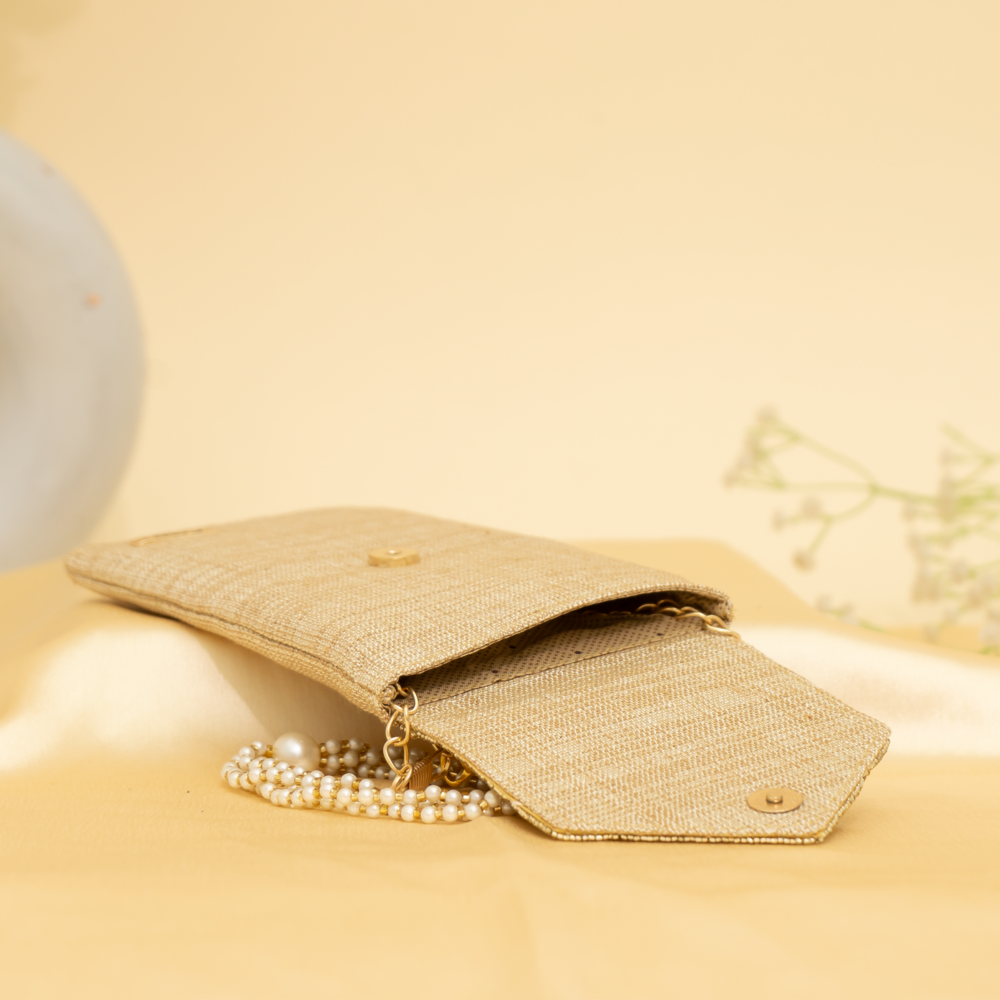 gold Lustrous Charm Designer Mobile sling | cara